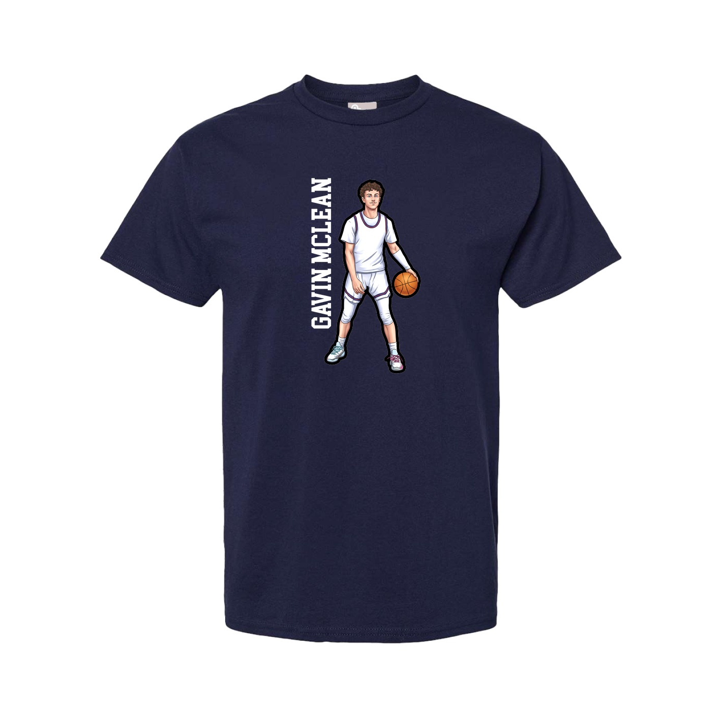 Youth Tee — Name Vertical in Navy
