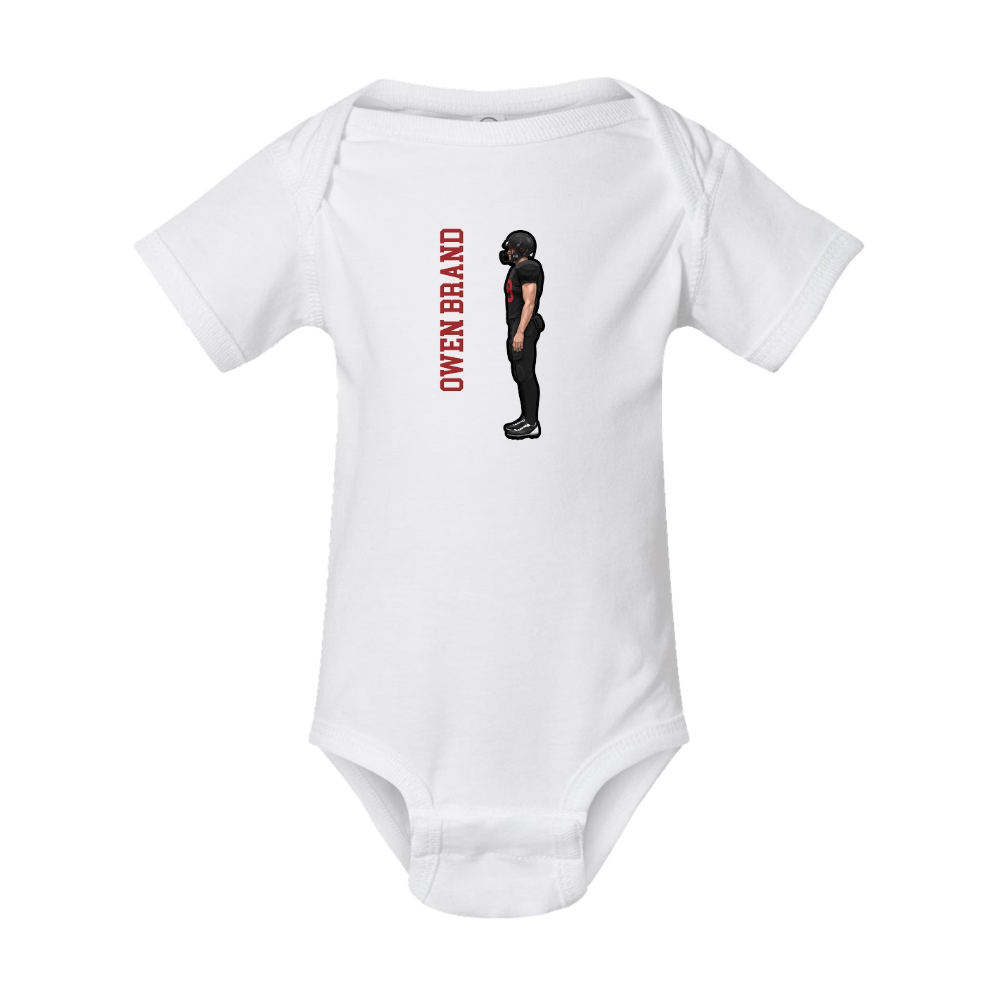 Baby Onesie — Name Vertical in White