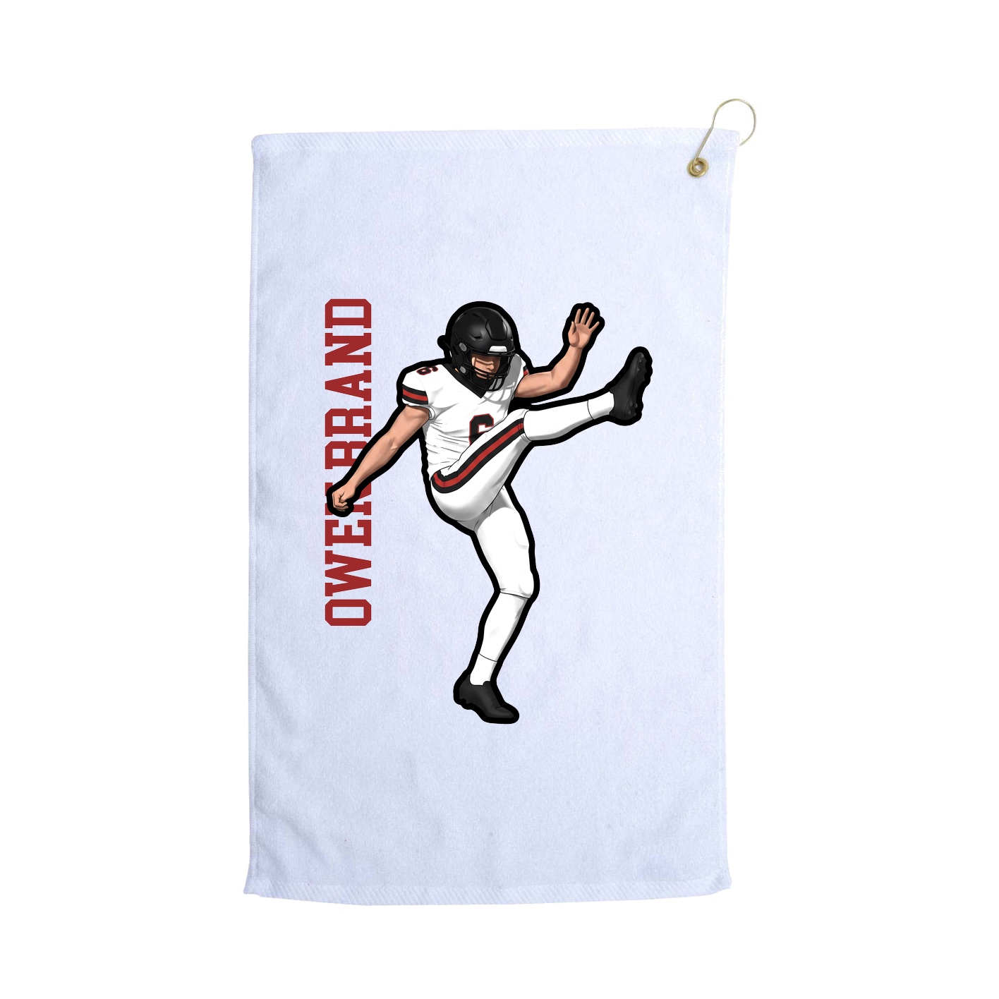Golf Towel — Name Vertical in White