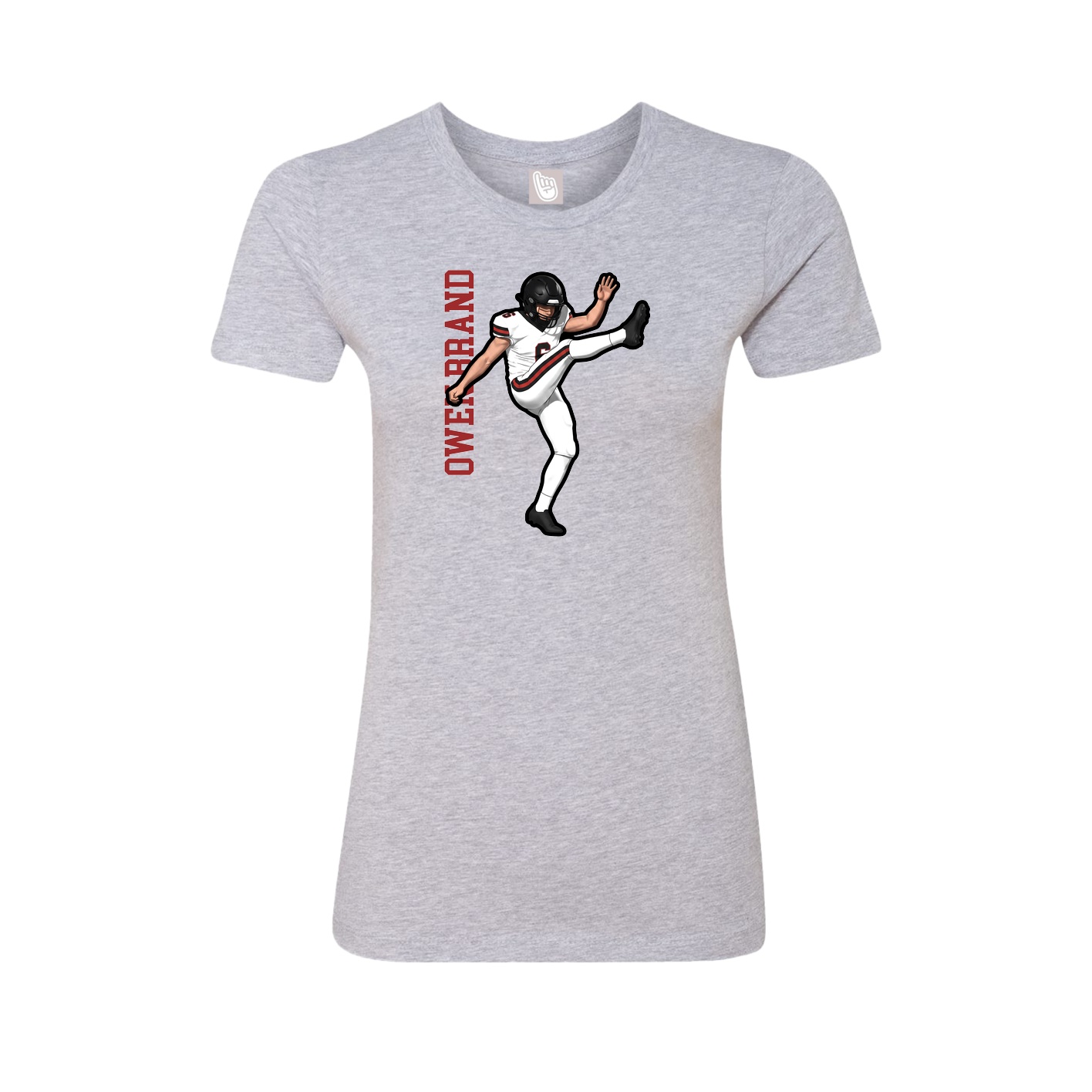 Fitted Women's Tee — Name Vertical in Grey