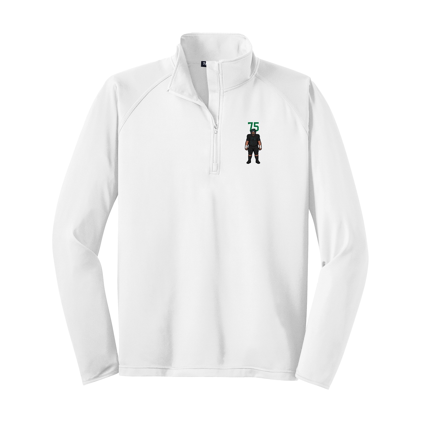 Q-Zip Pullover — Number Top in White