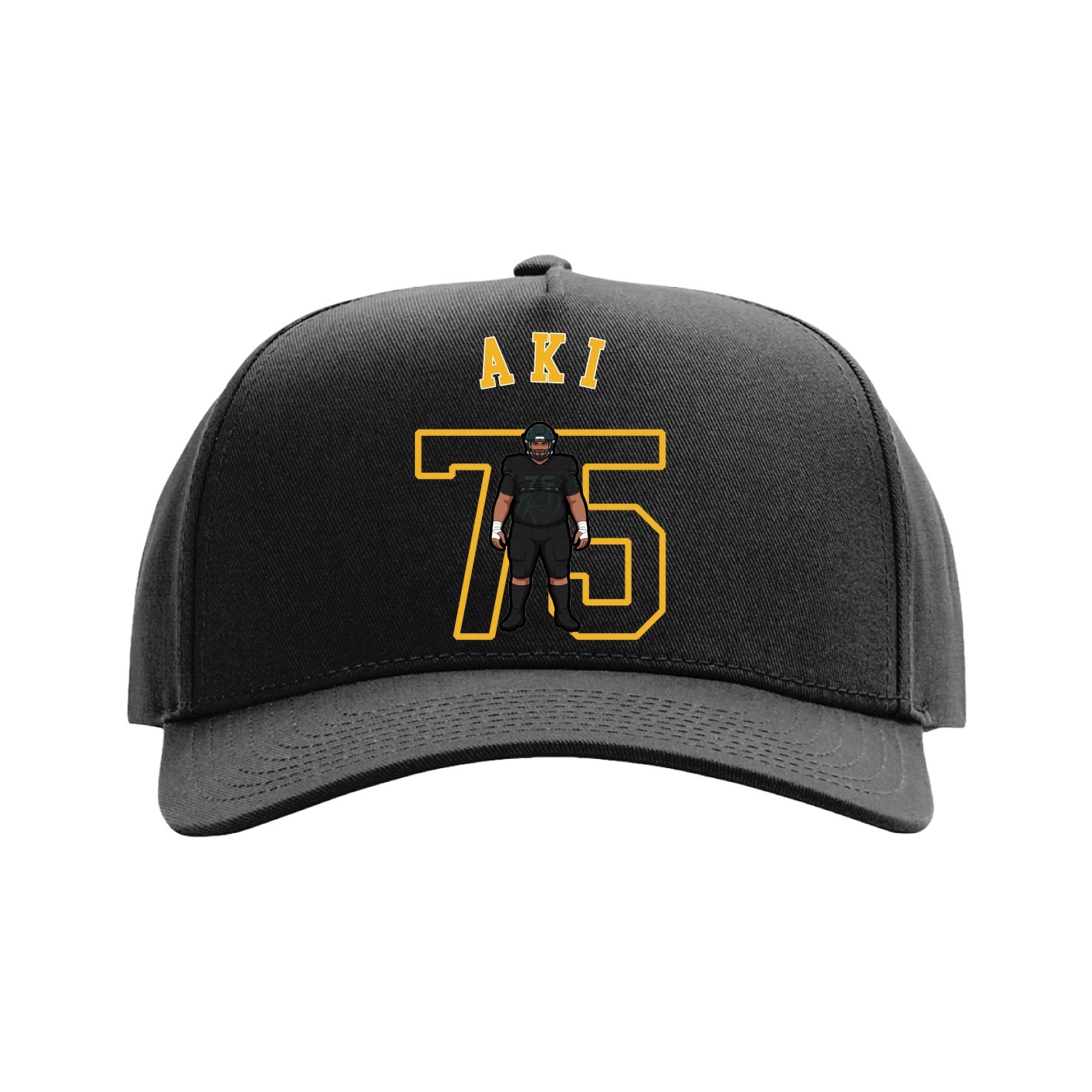 Full Fabric Five-Panel Champ Cap — Shirsey Arch in Black