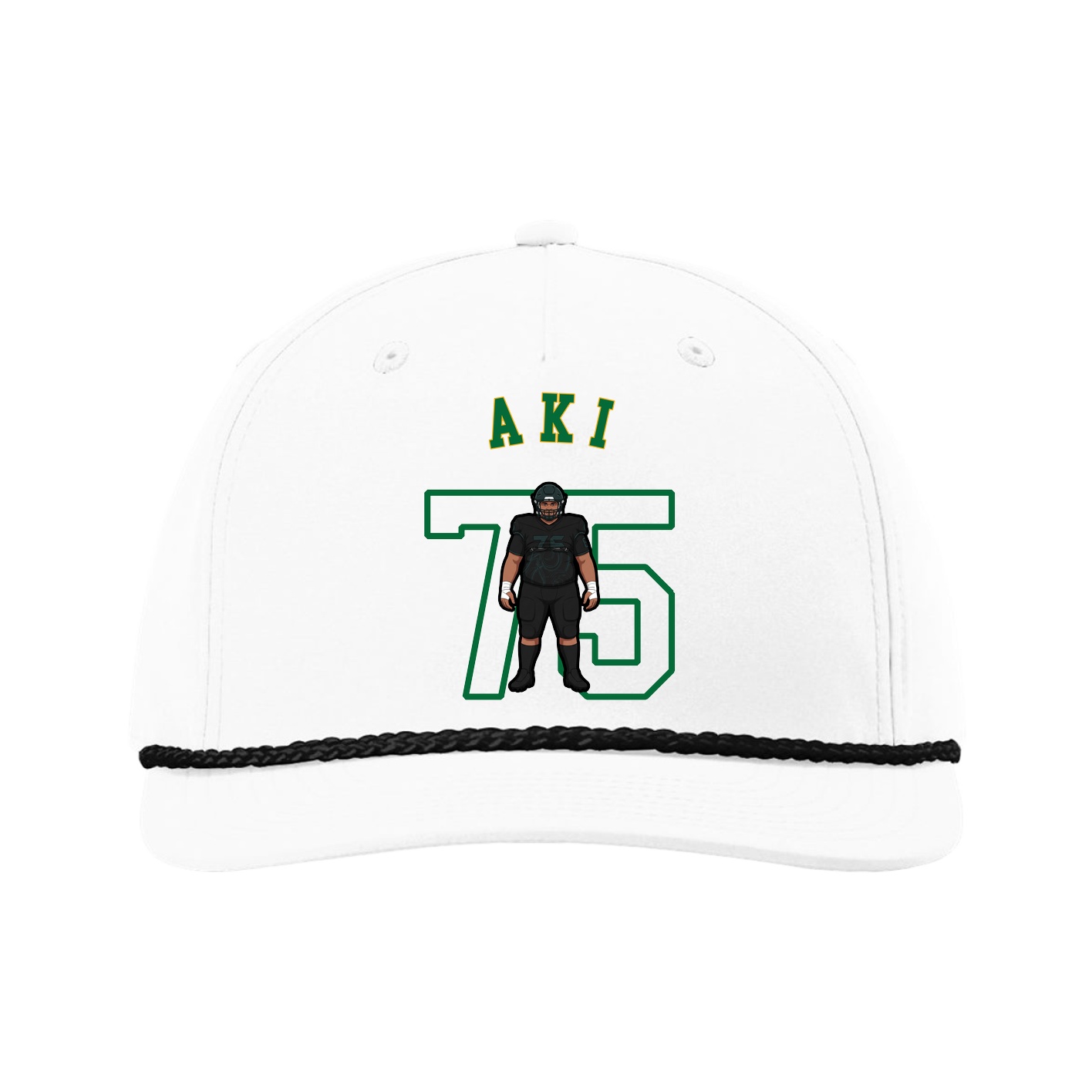 Five-Panel Classic Rope Cap — Shirsey Arch in White