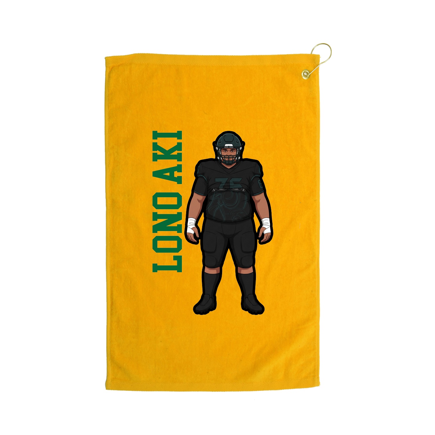 Golf Towel — Name Vertical in Gold