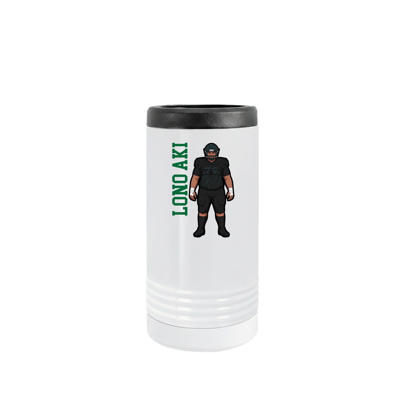 Slim Beverage Holder — Name Vertical in White