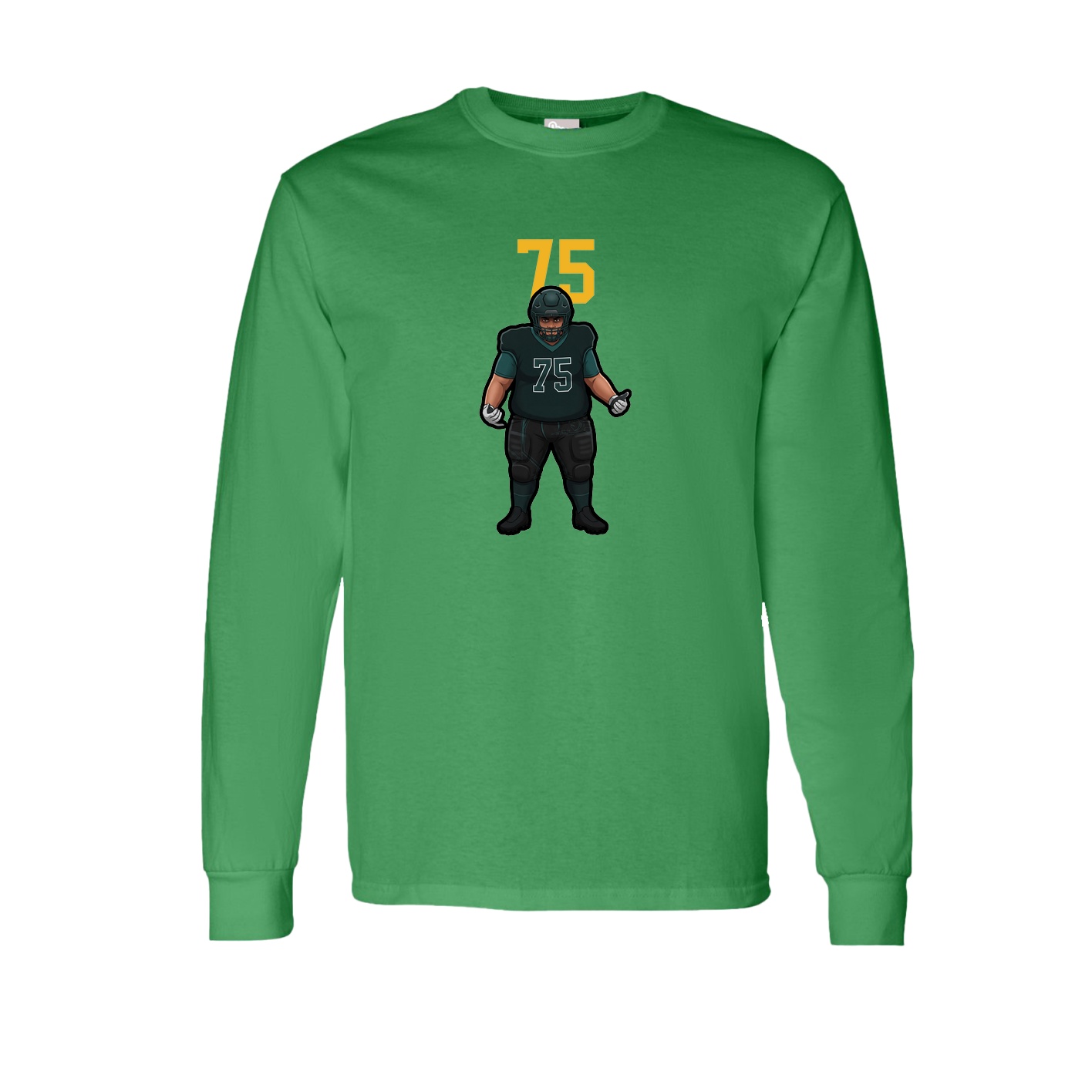 Long Sleeve Tee — Number Top in Green