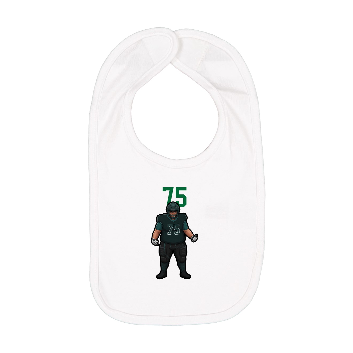 Infant Bib — Number Top in White