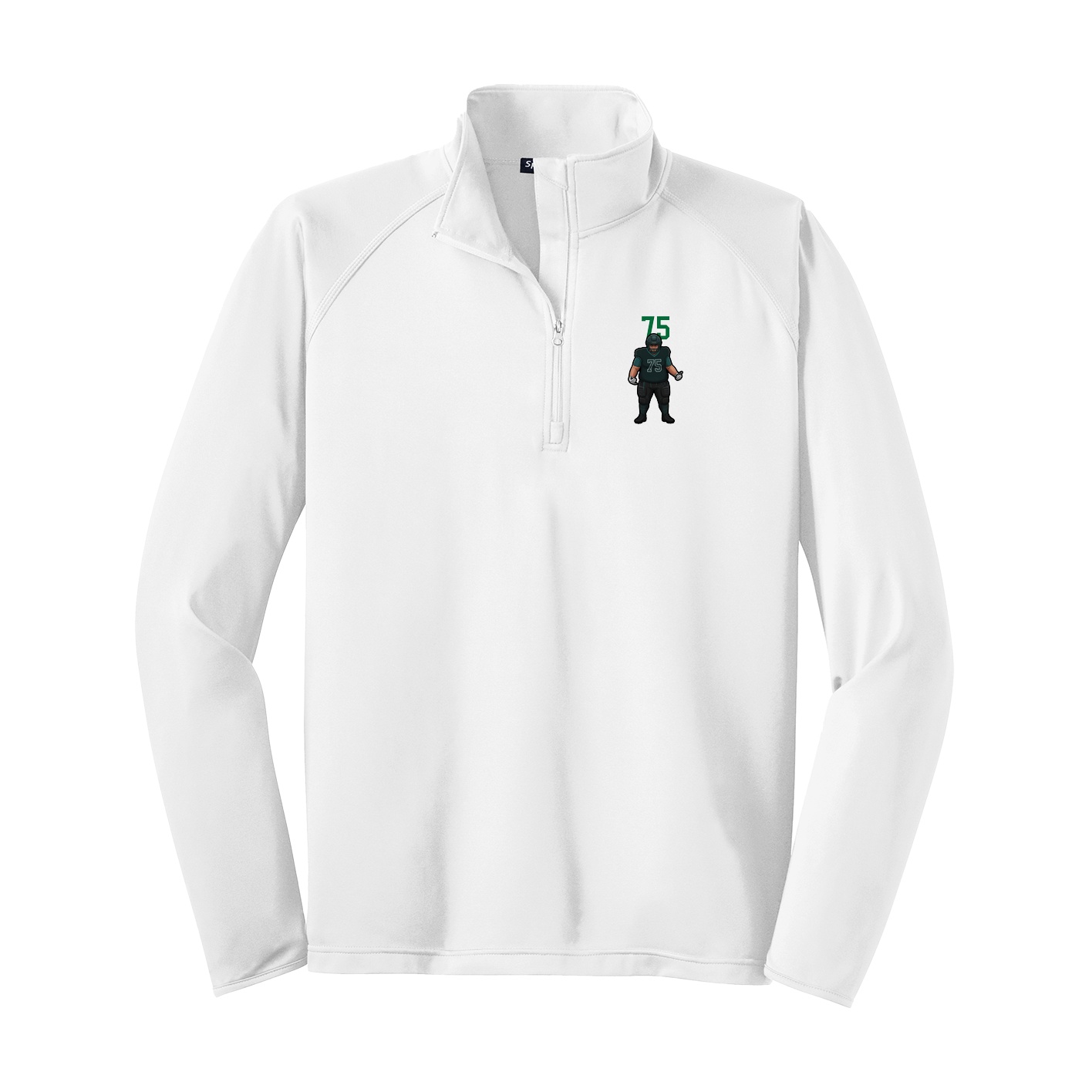 Q-Zip Pullover — Number Top in White