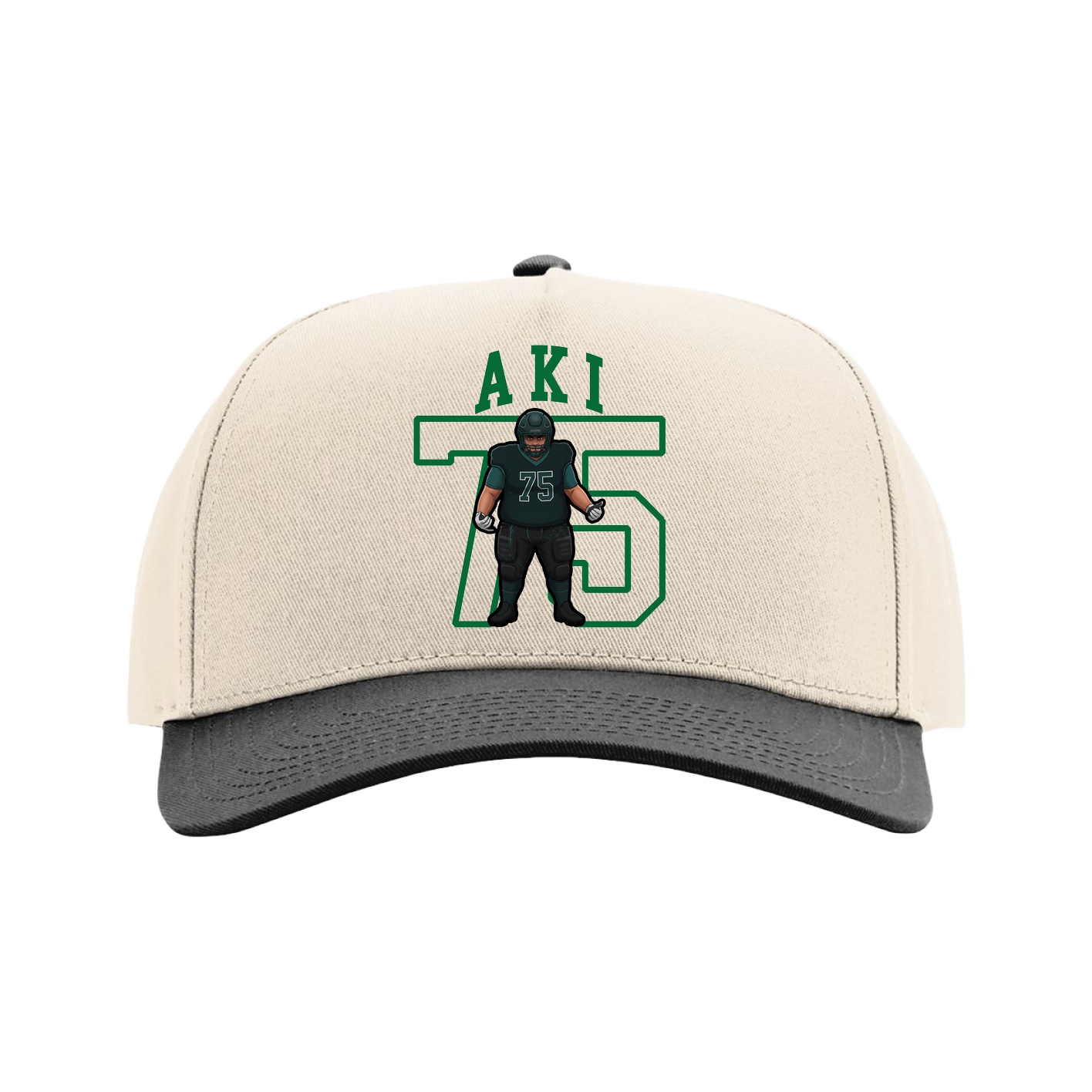Full Fabric Five-Panel Champ Cap — Shirsey in Cream/Black