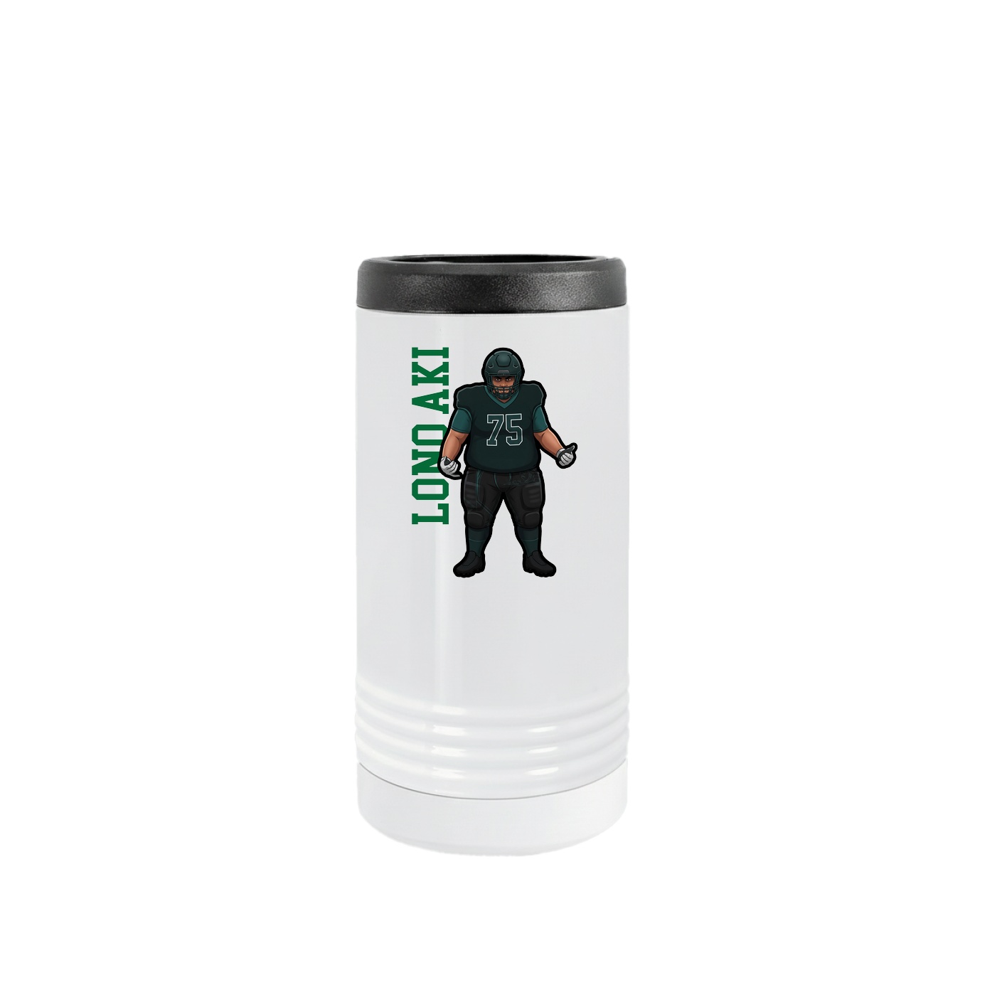 Slim Beverage Holder — Name Vertical in White