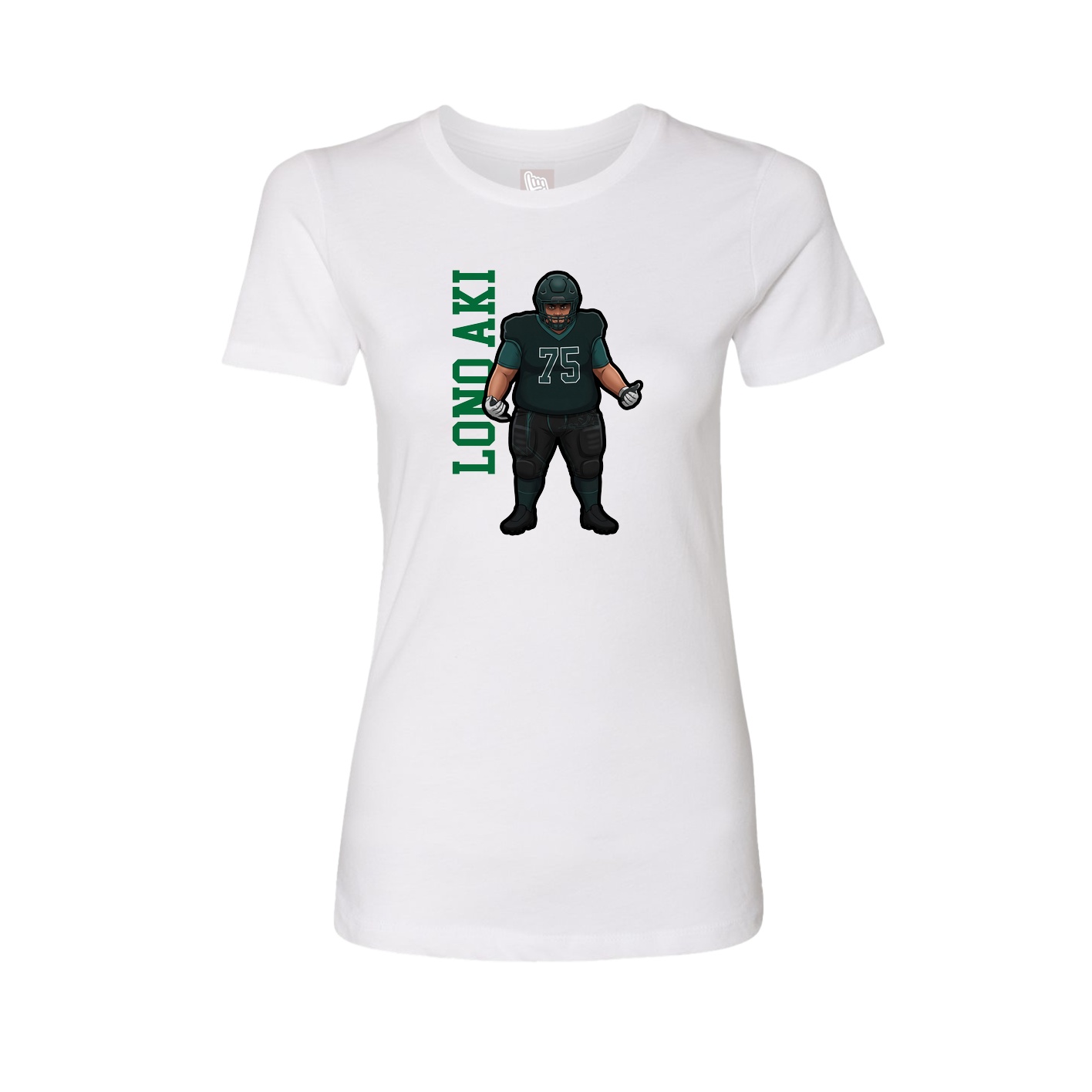 Womens Tee — Name Vertical in White