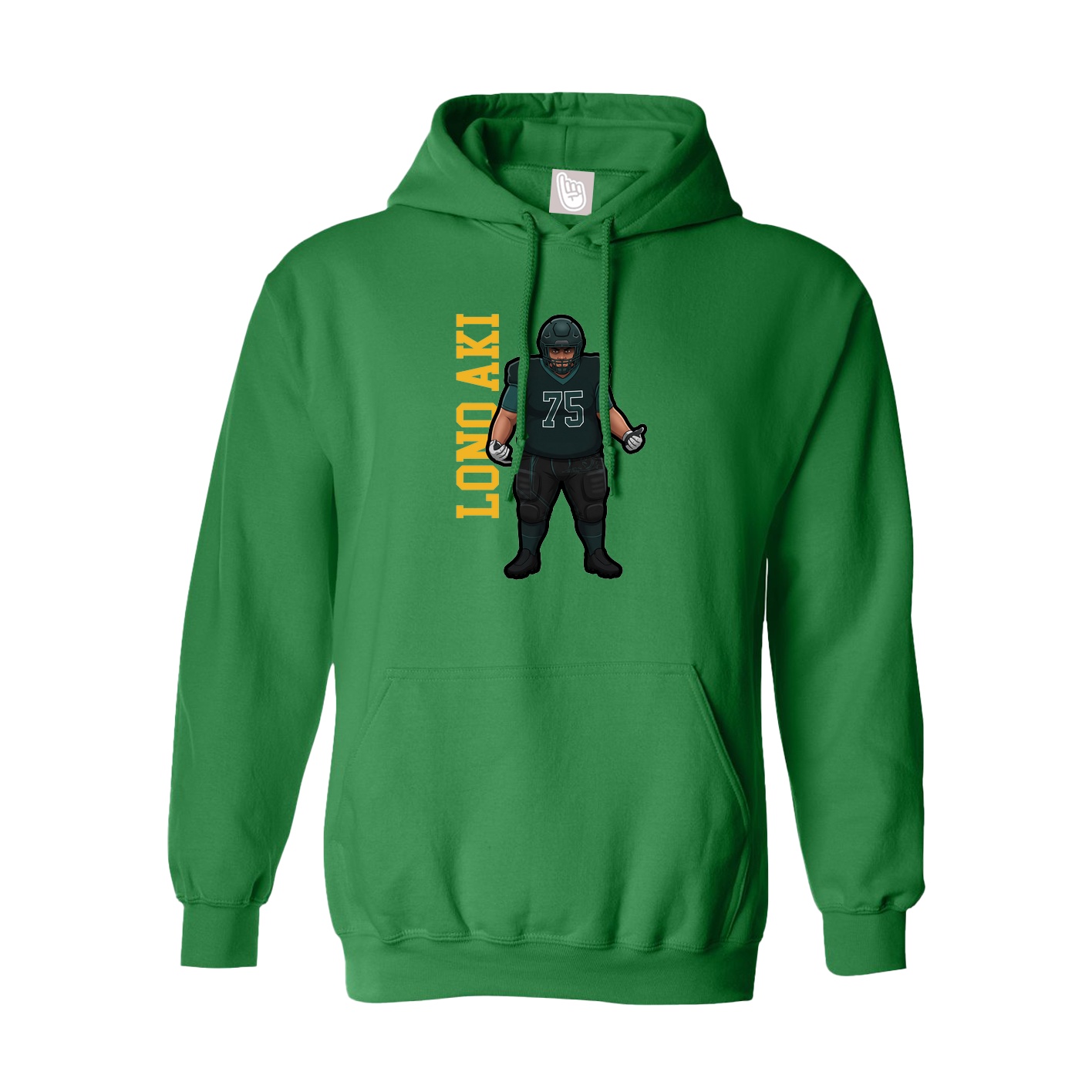 Hoodie — Name Vertical in Green