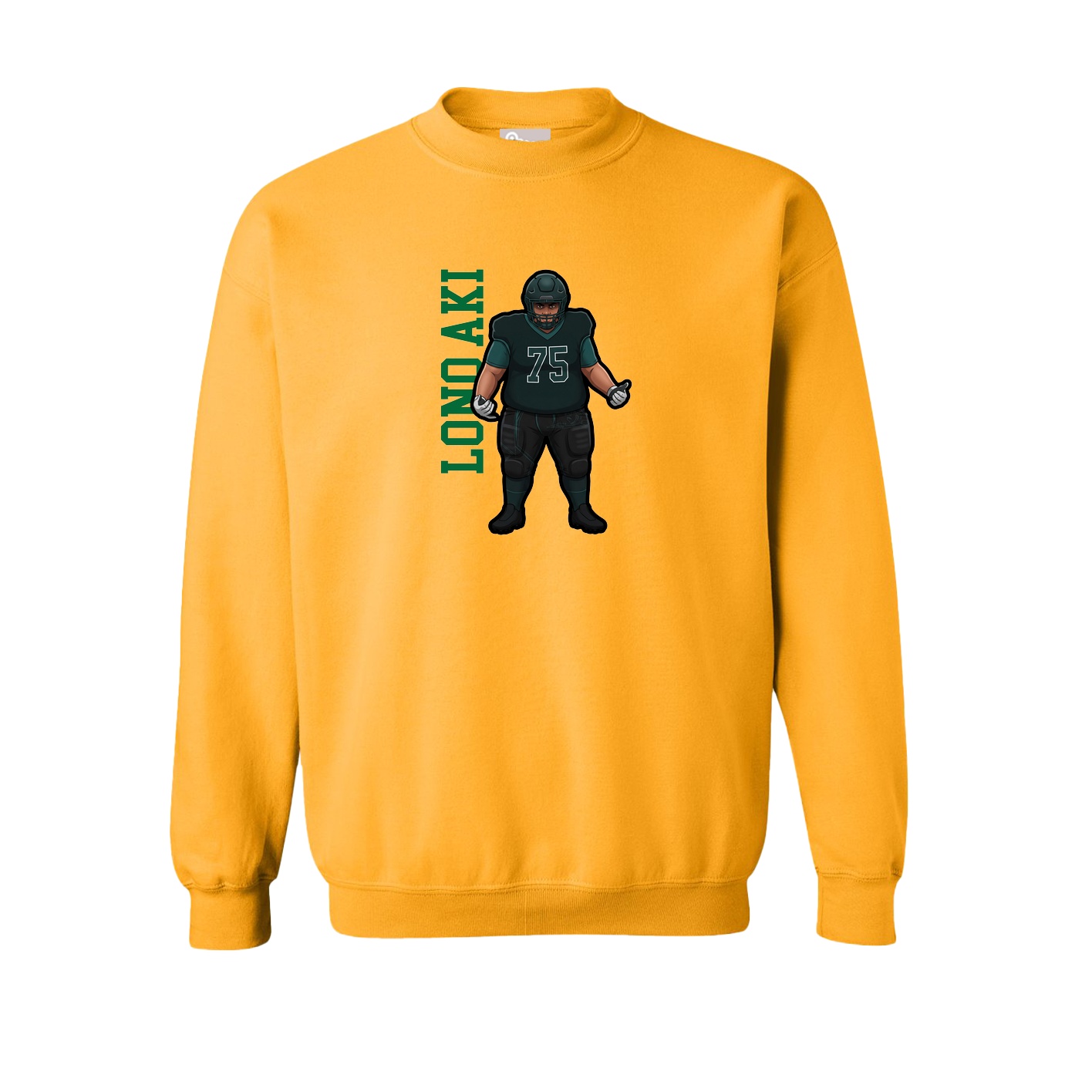 Fleece Crew — Name Vertical in Gold