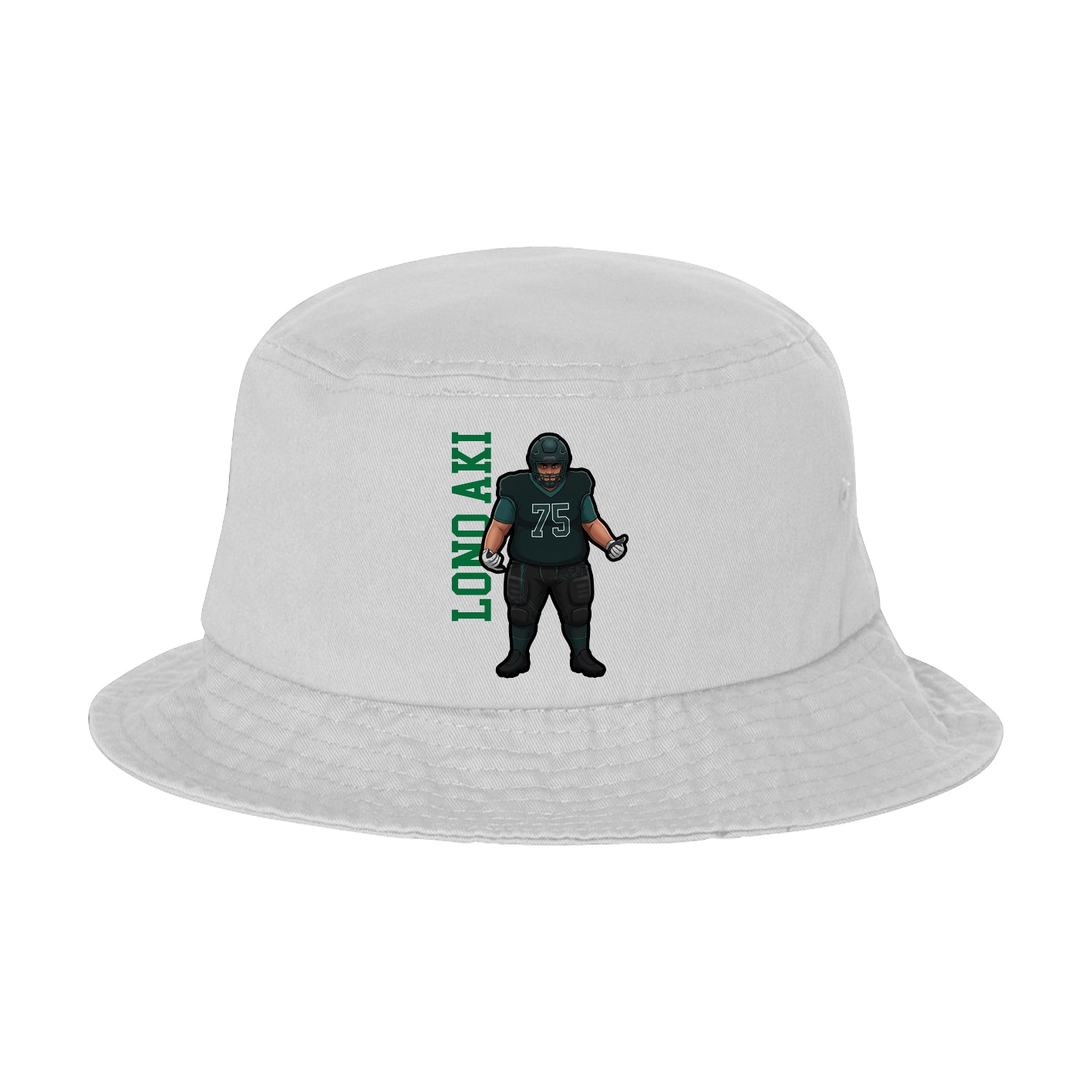 Bucket Cap — Name Vertical in White