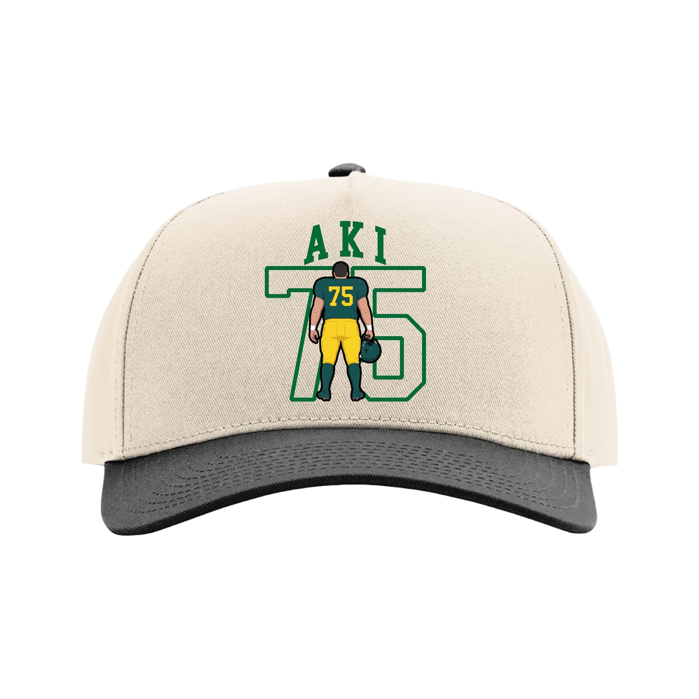 Full Fabric Five-Panel Champ Cap — Shirsey in Cream/Black