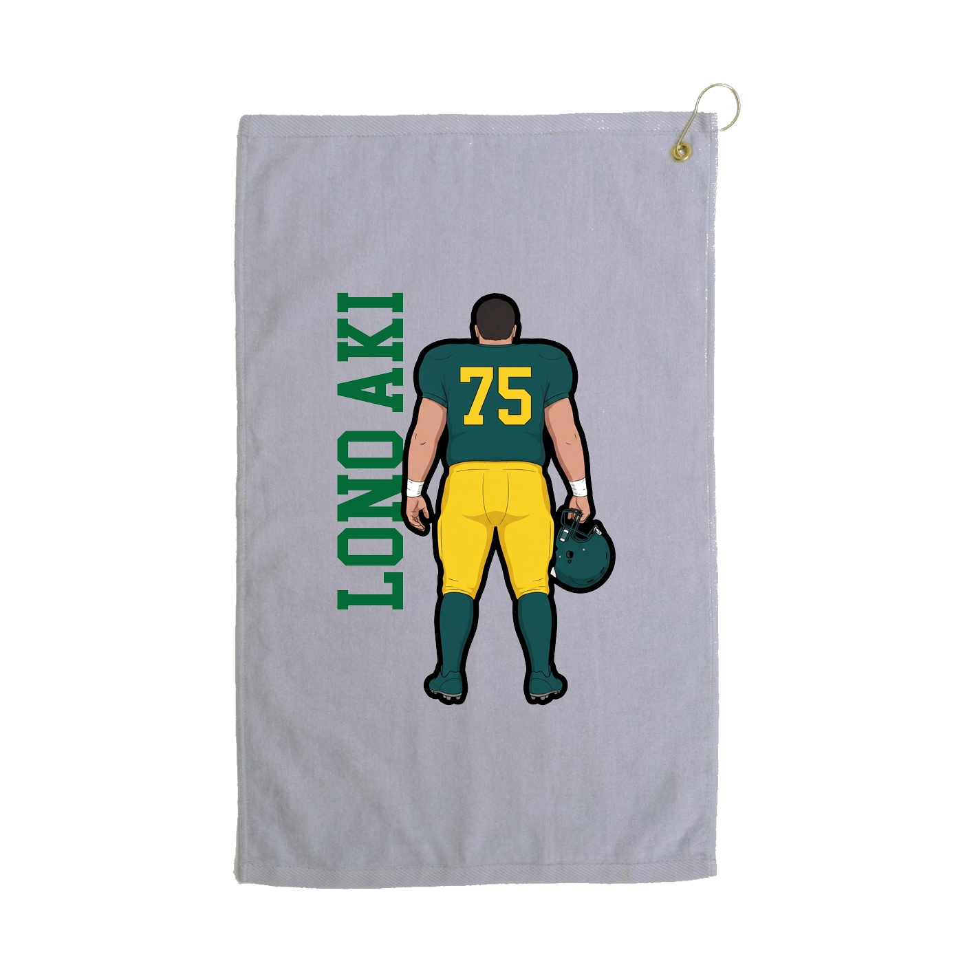 Golf Towel — Name Vertical in Grey