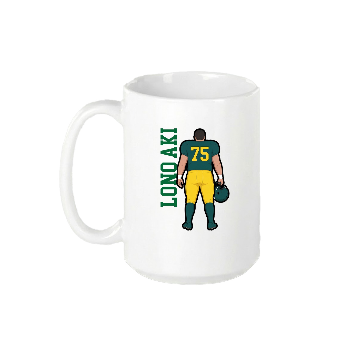 15oz Coffee Mug — Name Vertical in White
