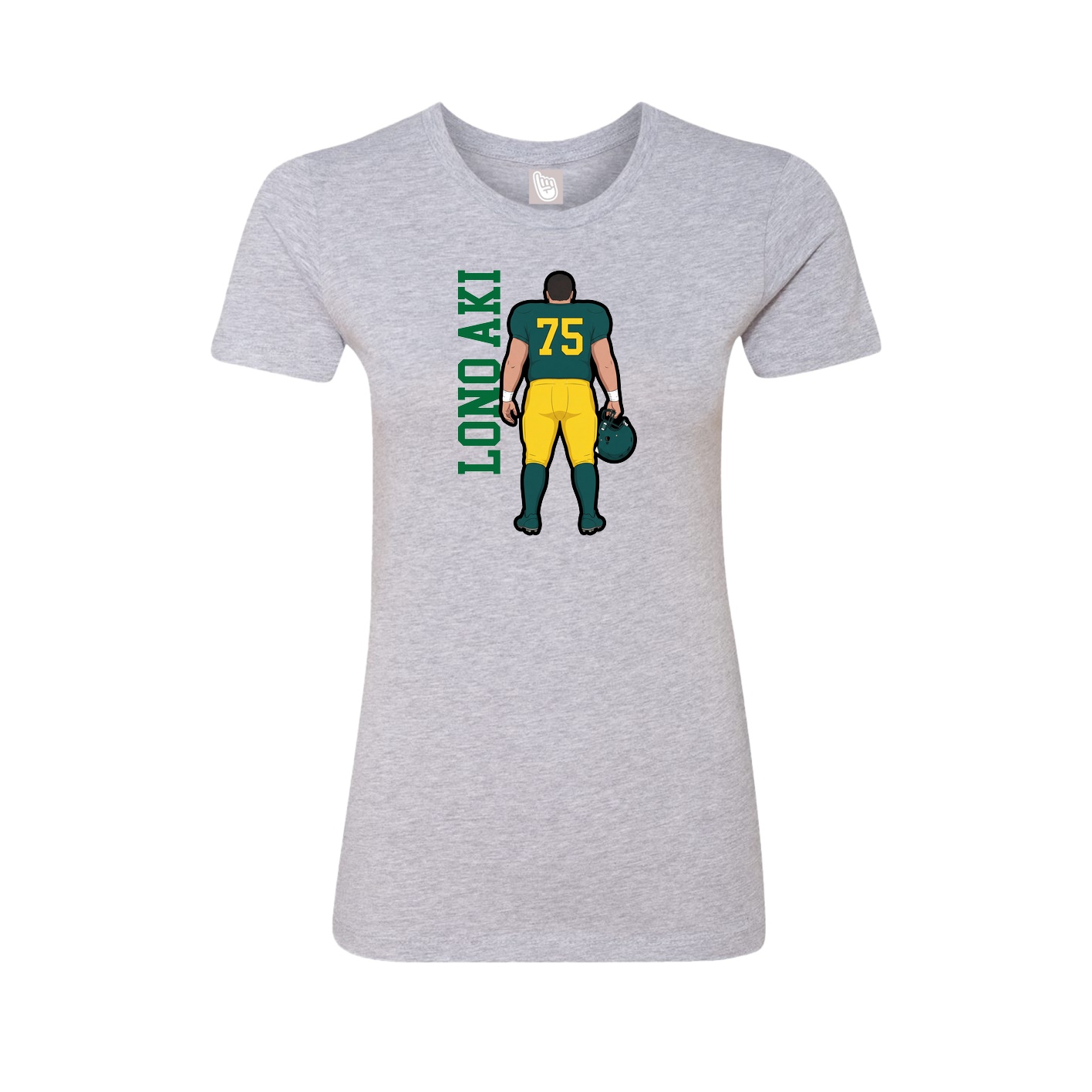 Womens Tee — Name Vertical in Grey