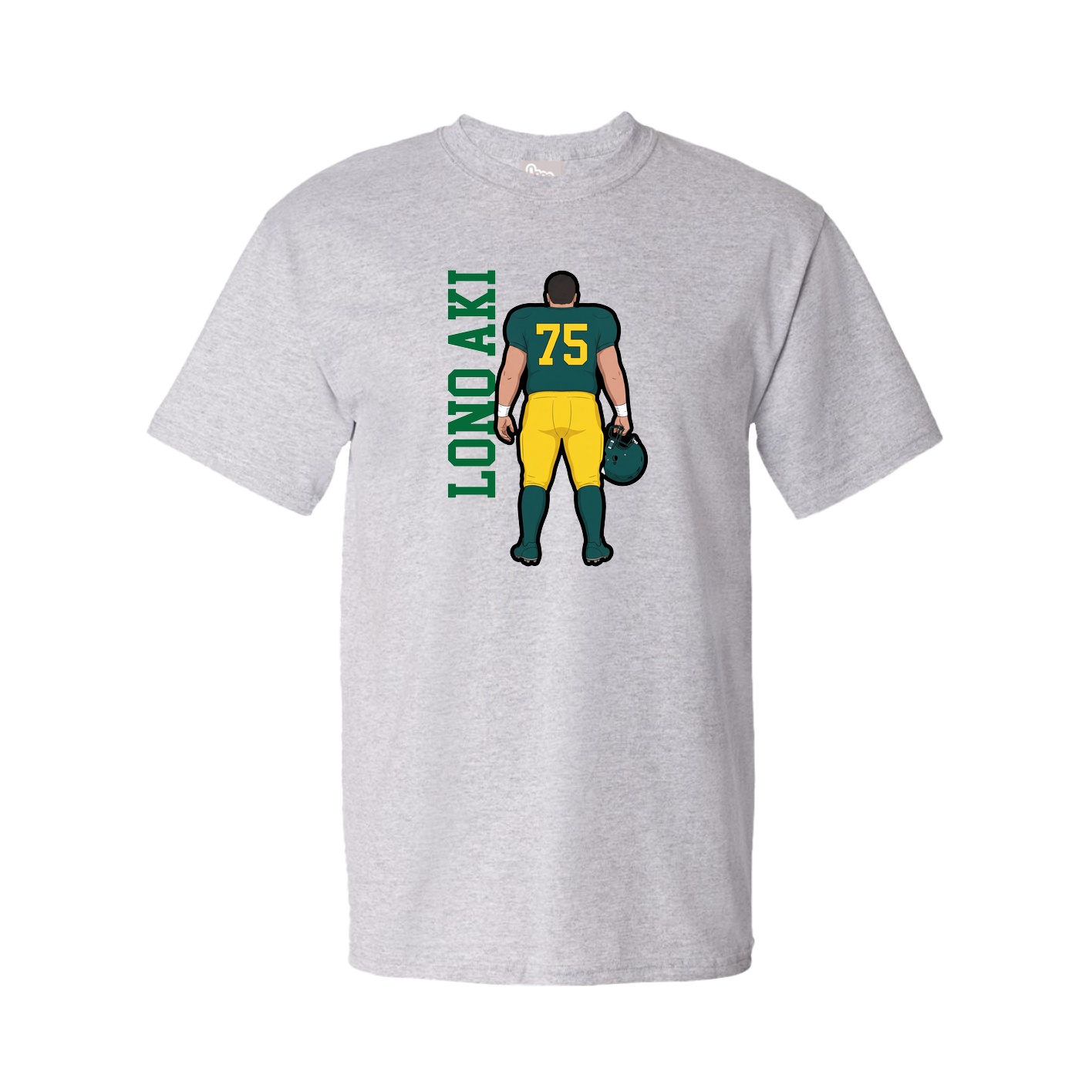Youth Tee — Name Vertical in Grey