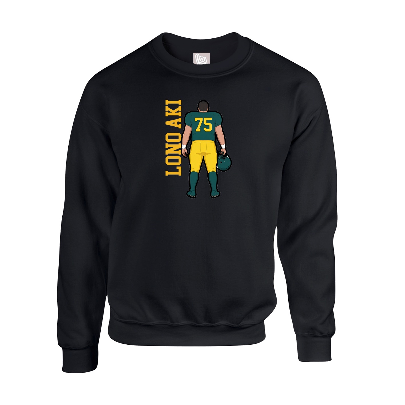 Fleece Crew — Name Vertical in Black