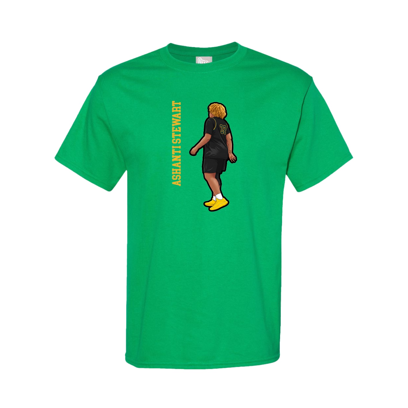 Tee — Name Vertical in Green