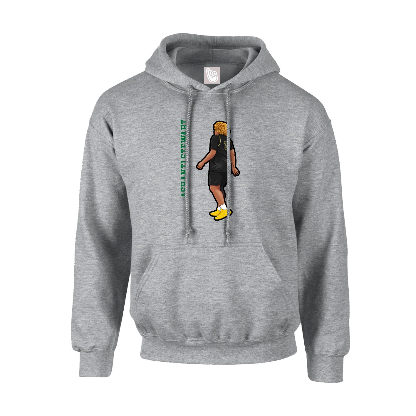 Hoodie — Name Vertical in Grey