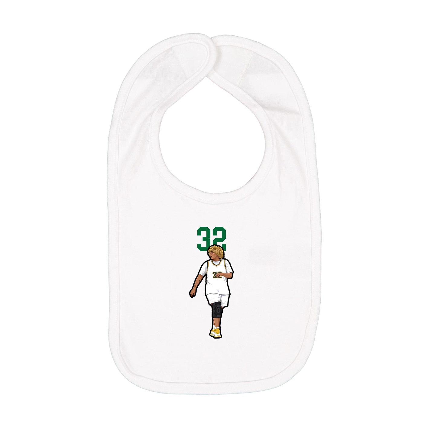 Infant Bib — Number Top in White