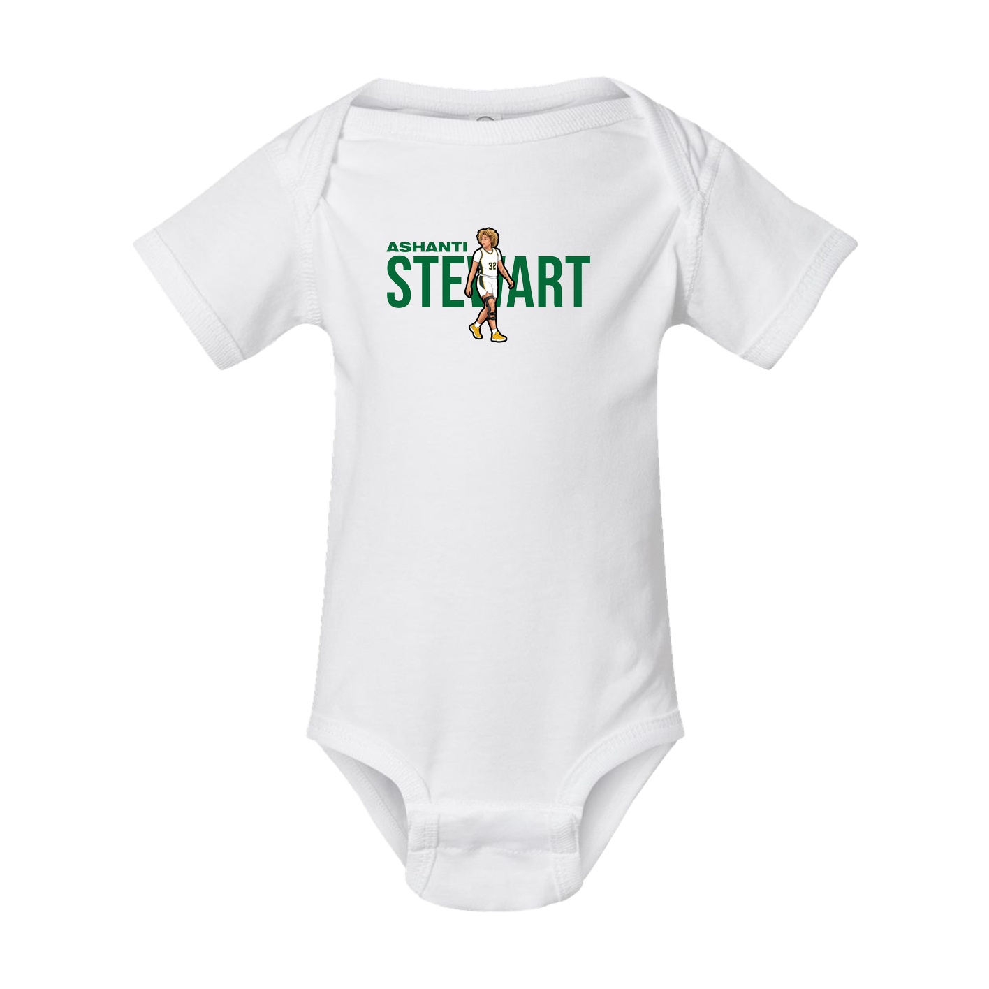 Baby Onesie — Player Name in White