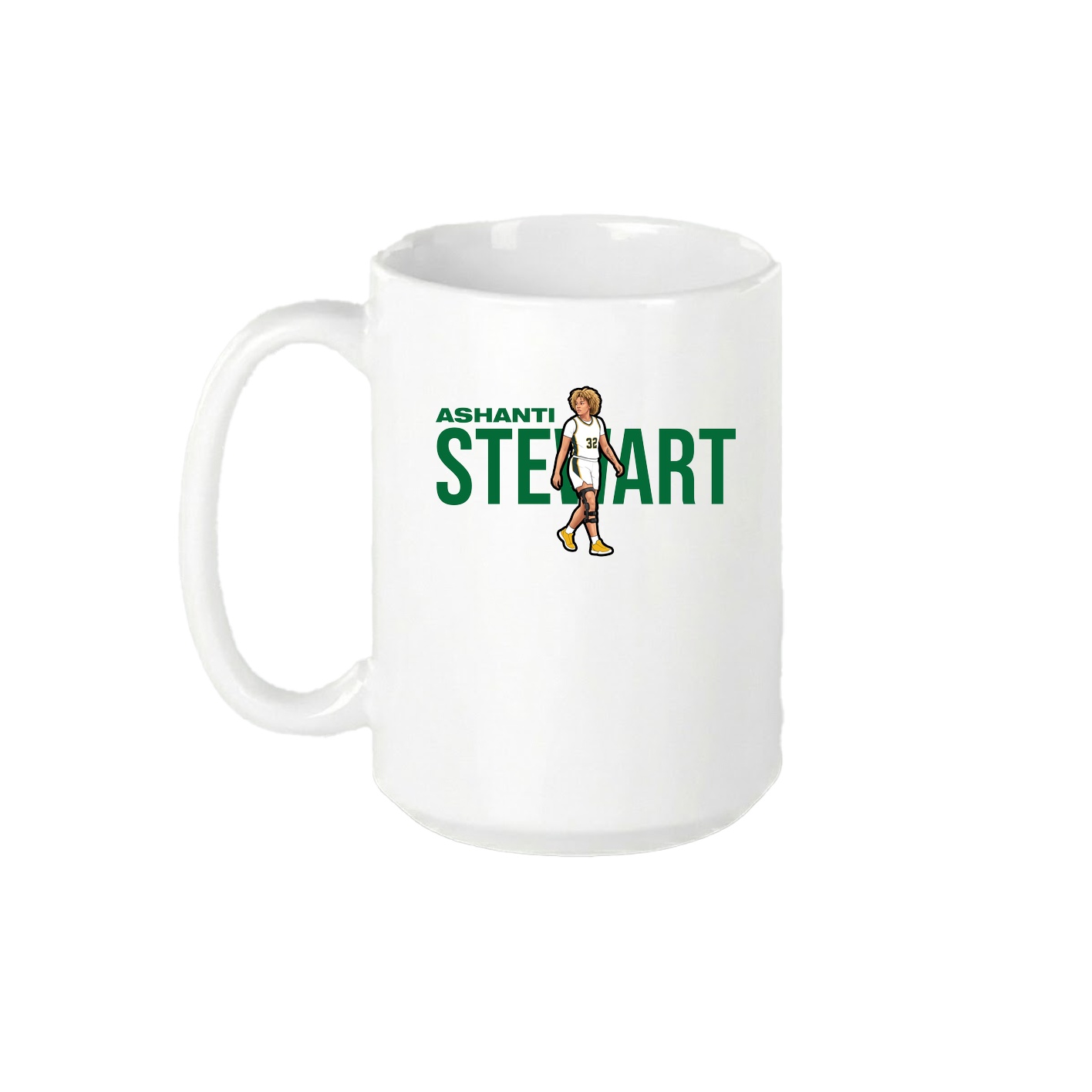 15oz Coffee Mug — Player Name in White
