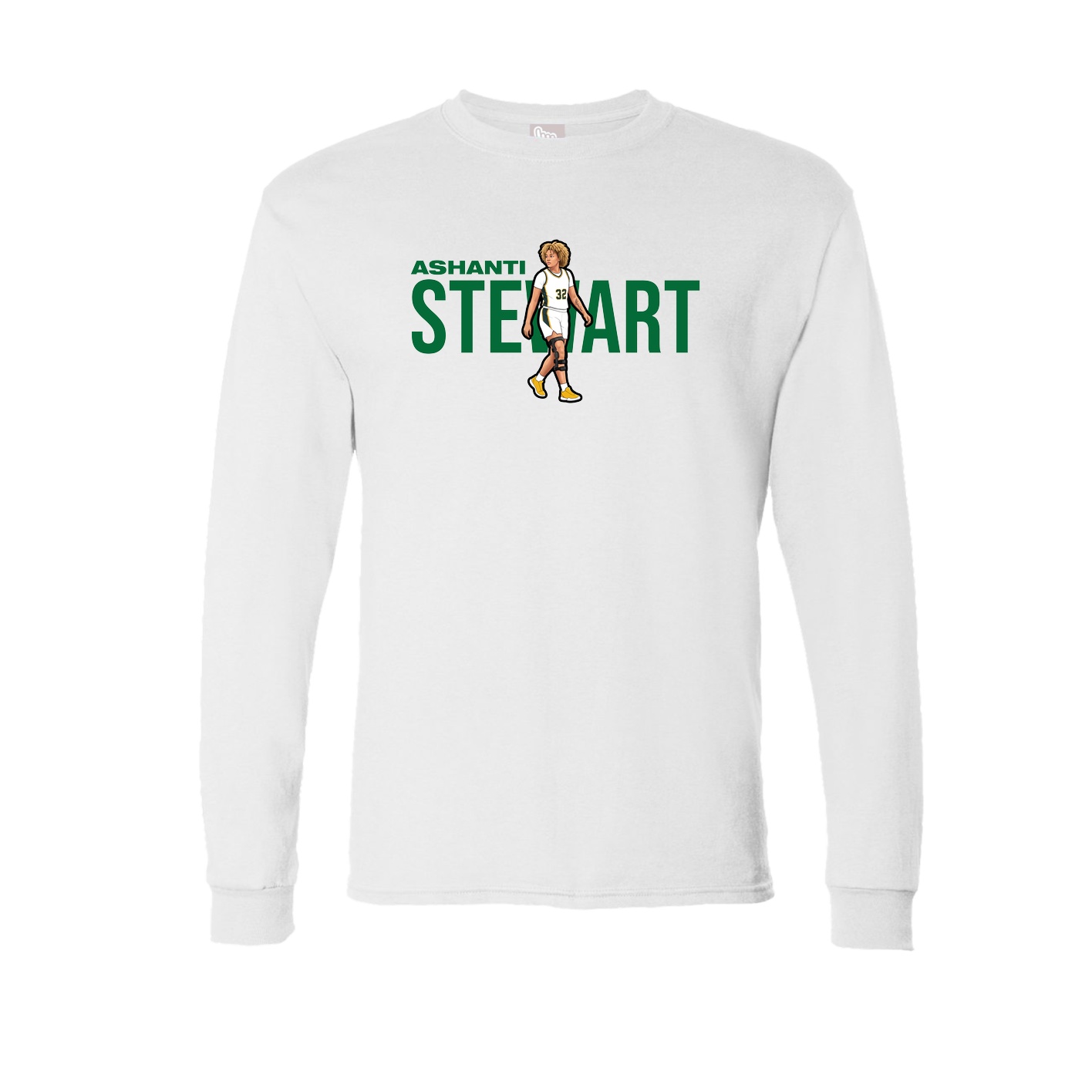 Long Sleeve Tee — Player Name in White