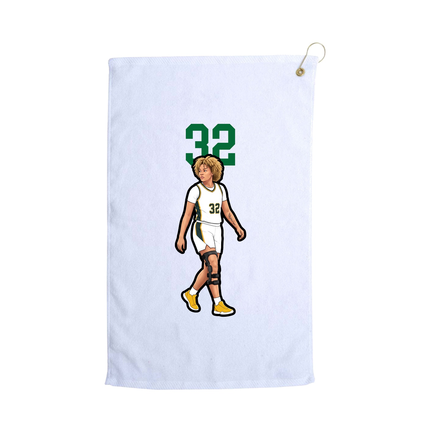 Golf Towel — Number Top in White