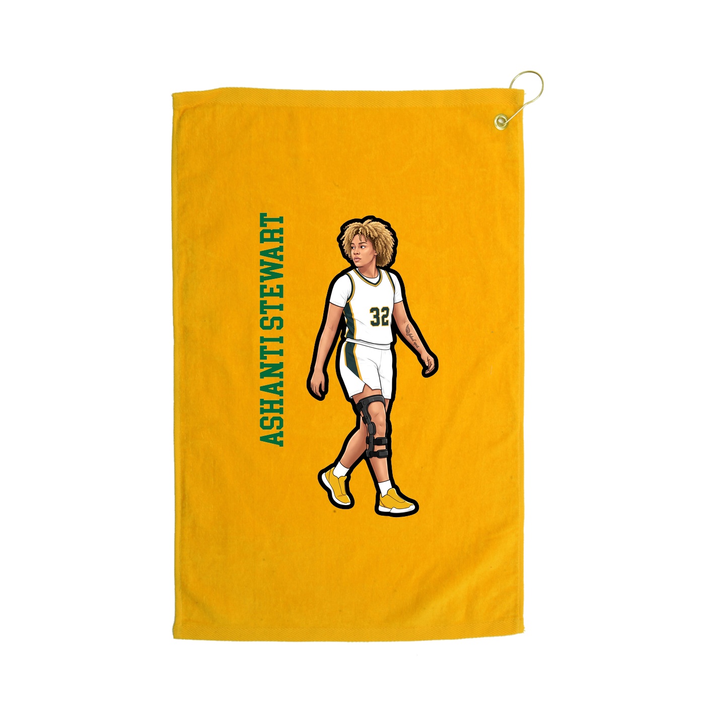 Golf Towel — Name Vertical in Gold