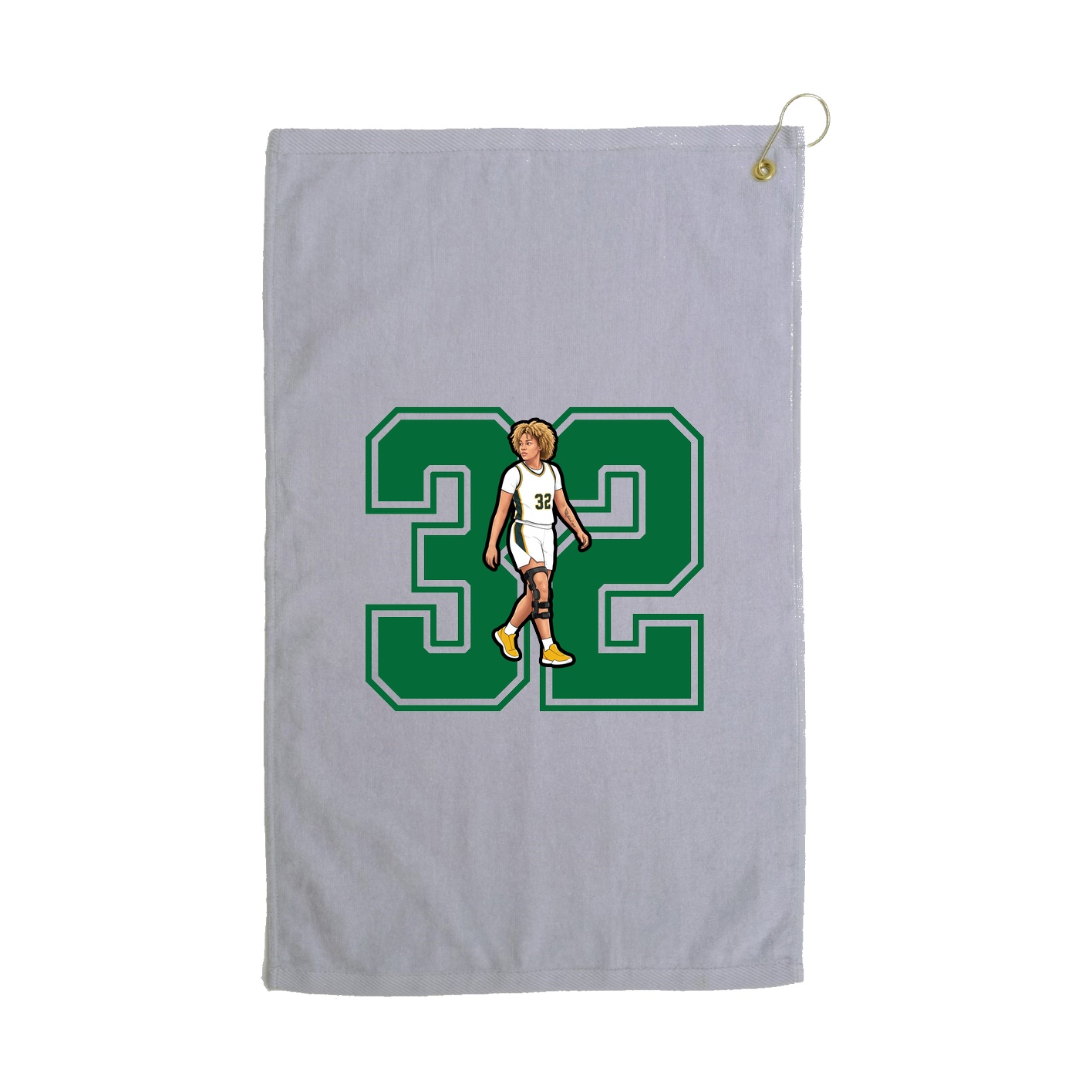 Golf Towel — Number in Grey