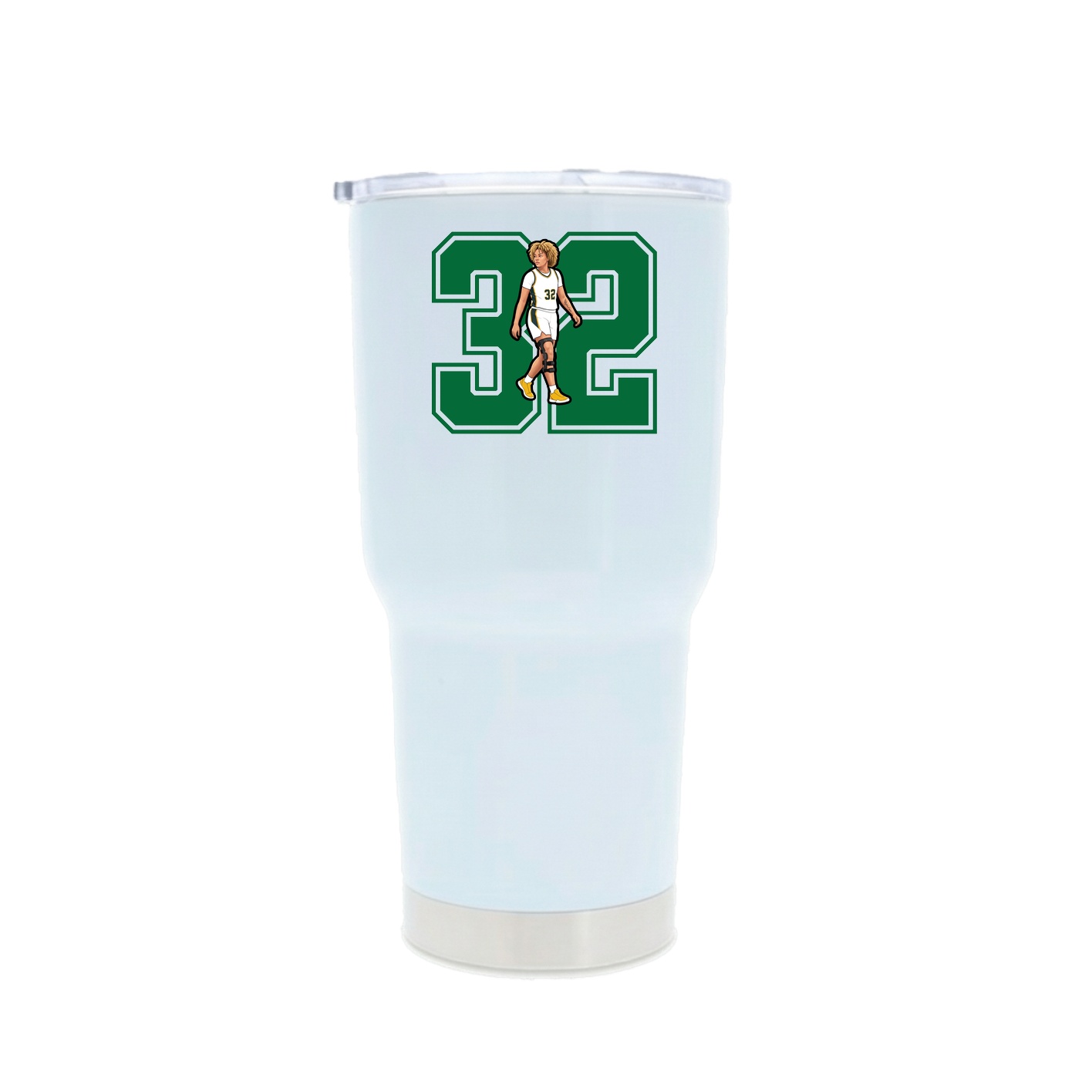 30oz Stainless Steel Tumbler — Number in White