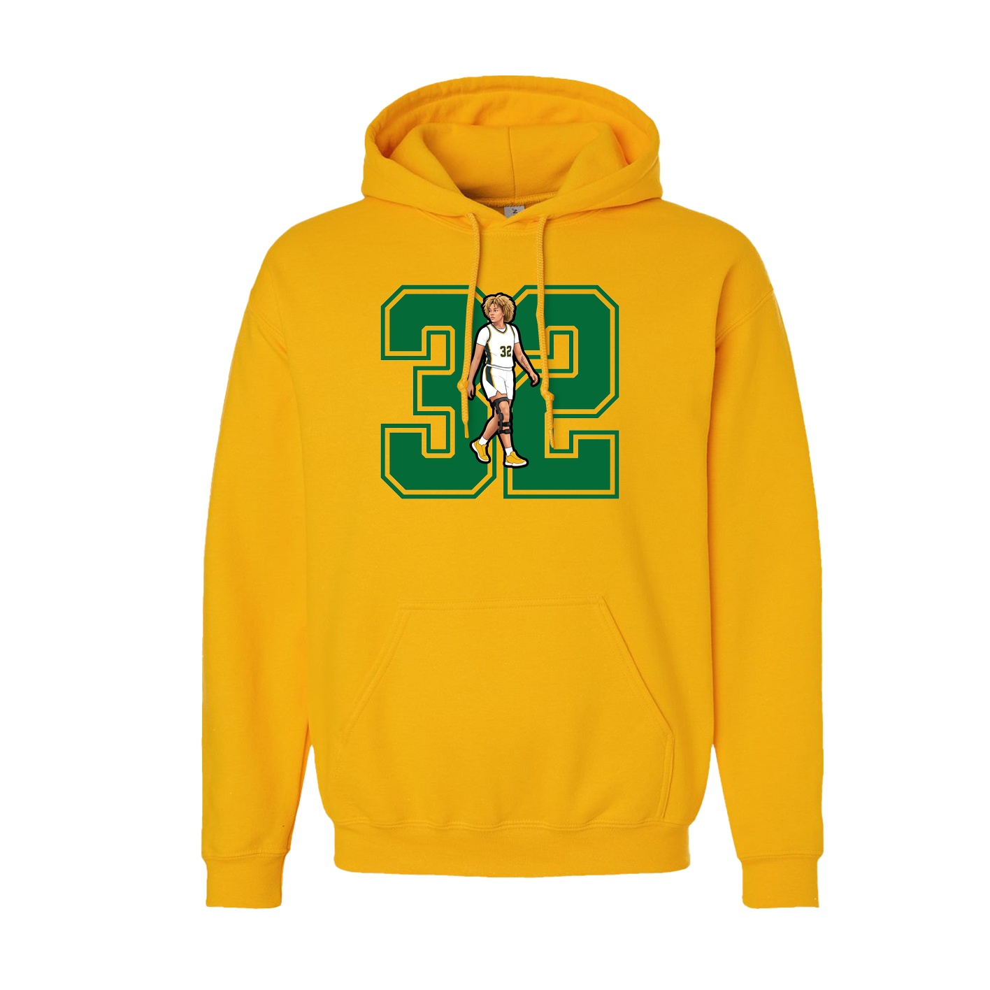 Youth Hoodie — Number in Gold
