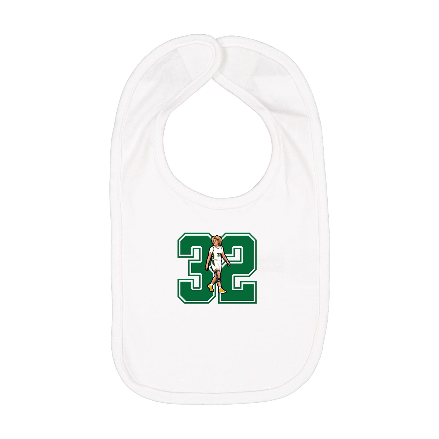 Infant Bib — Number in White