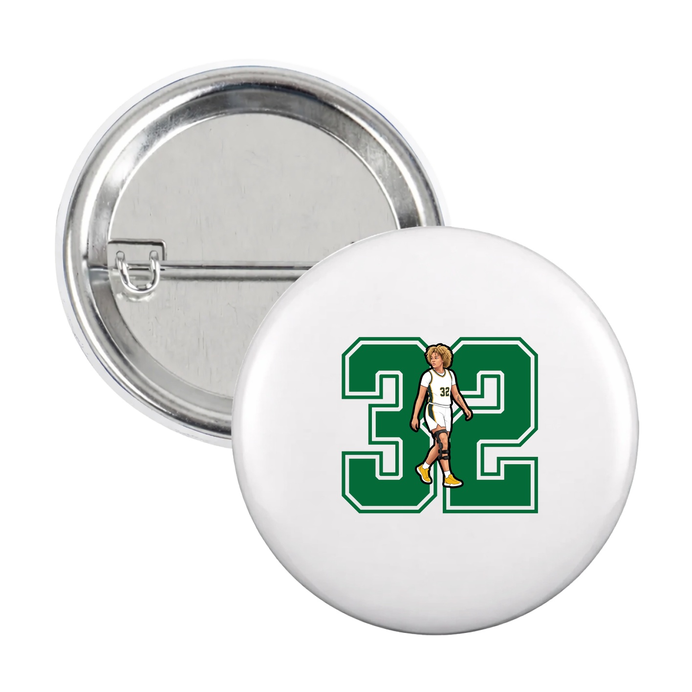 Game Day Button — Number in White