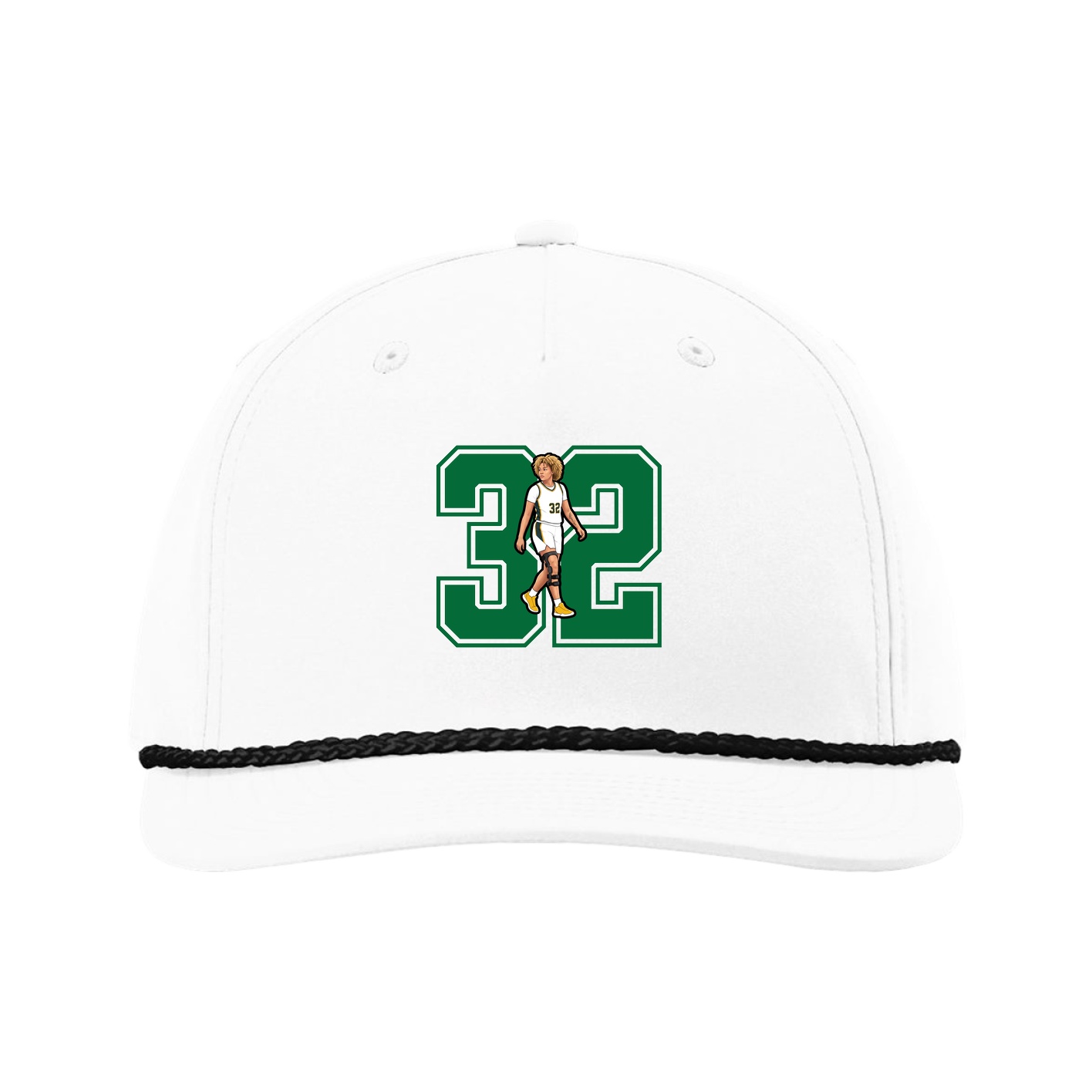 Five-Panel Classic Rope Cap — Number in White