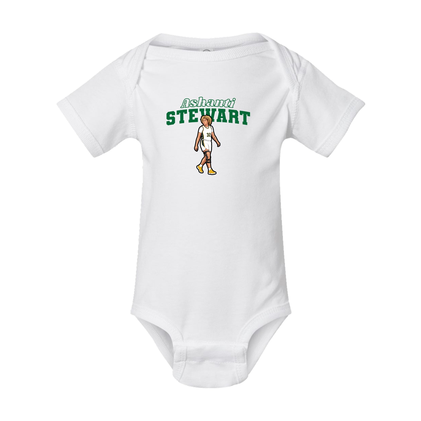 Baby Onesie — Name Arch in White