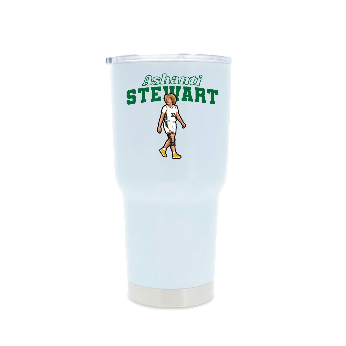 30oz Stainless Steel Tumbler — Name Arch in White