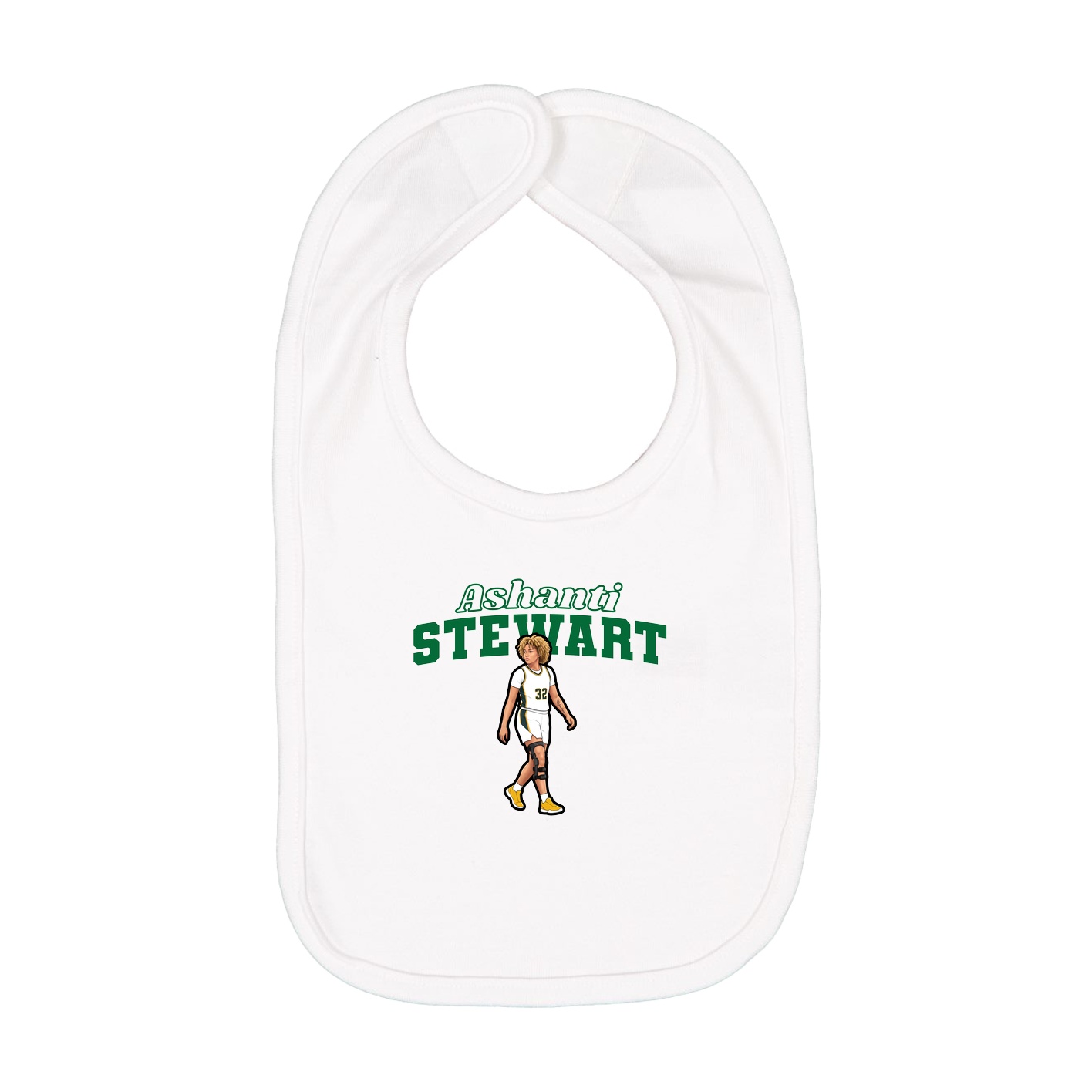 Infant Bib — Name Arch in White