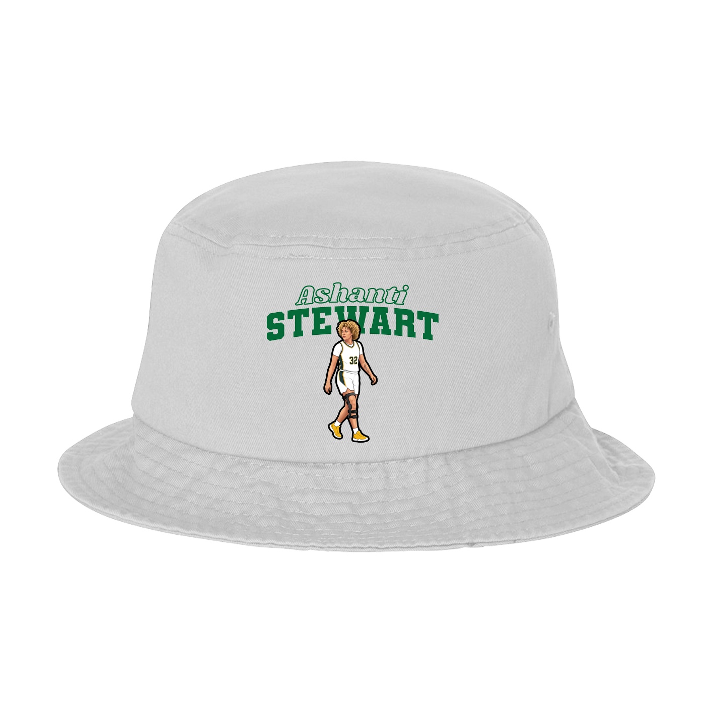 Bucket Cap — Name Arch in White