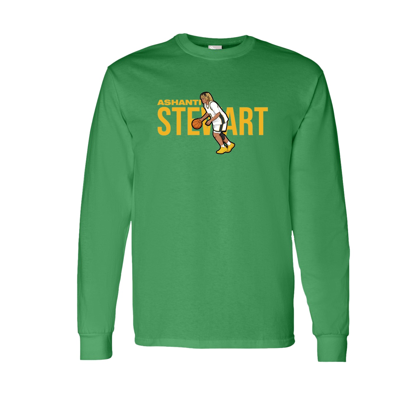 Long Sleeve Tee — Player Name in Green