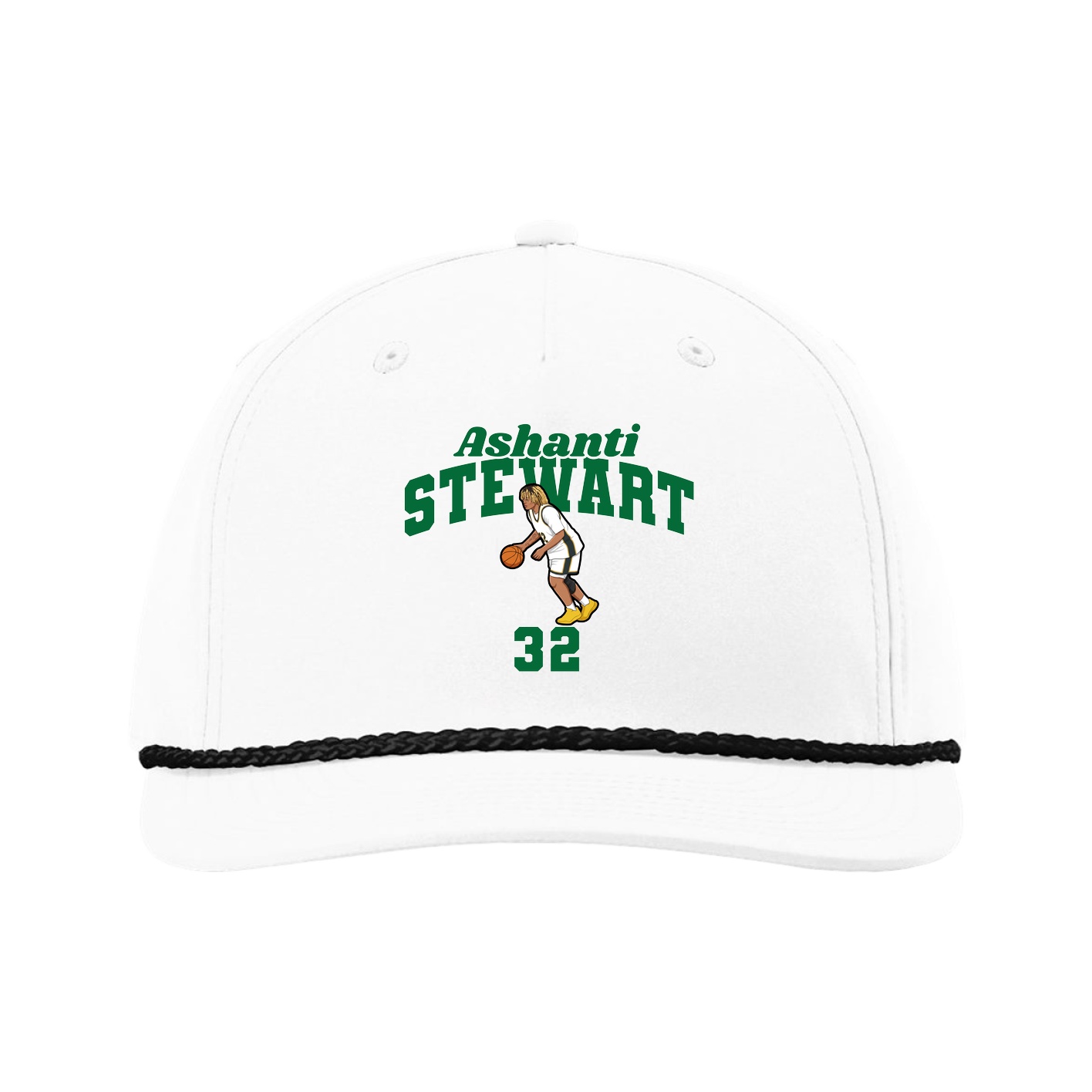 Five-Panel Classic Rope Cap — Signature Arch in White