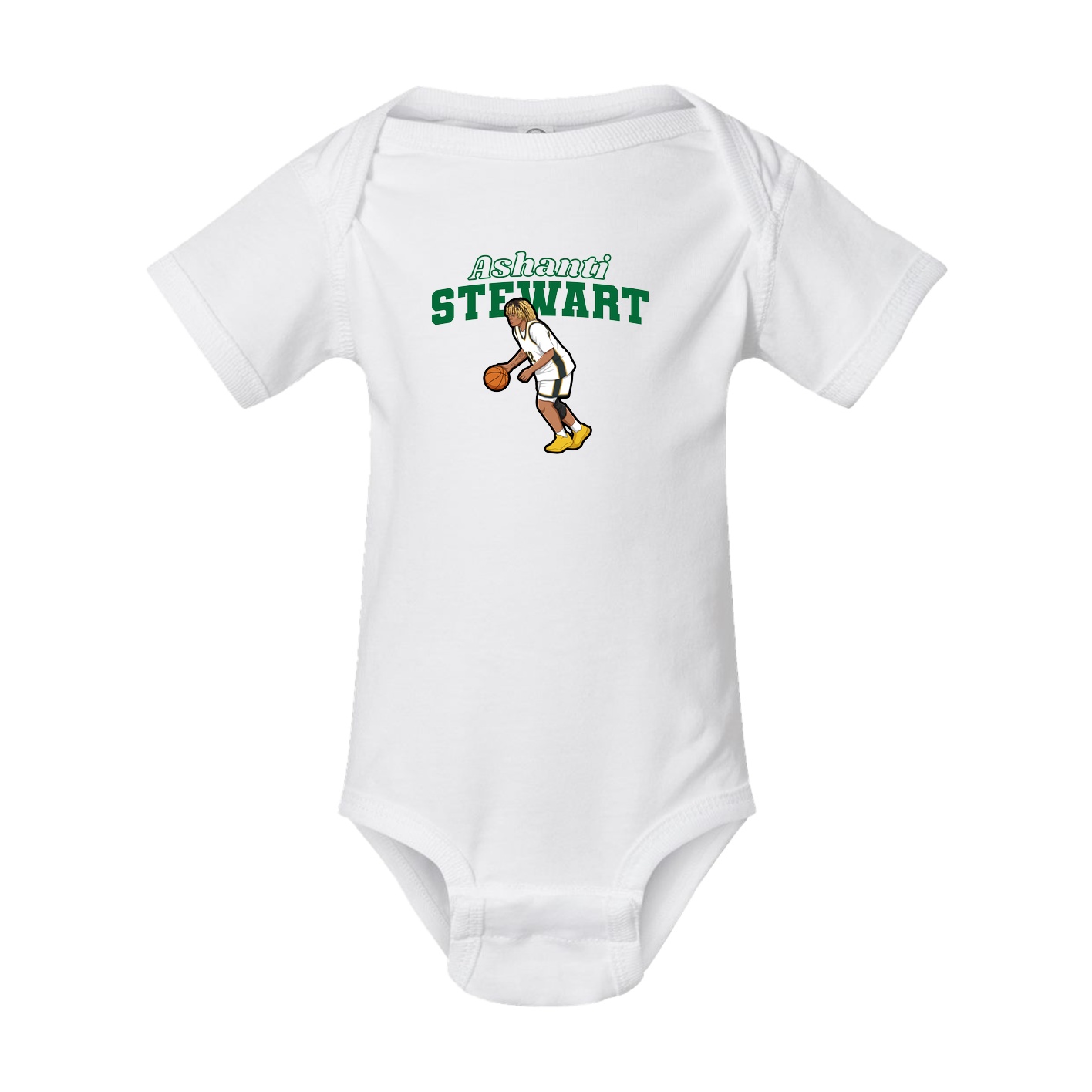 Baby Onesie — Name Arch in White