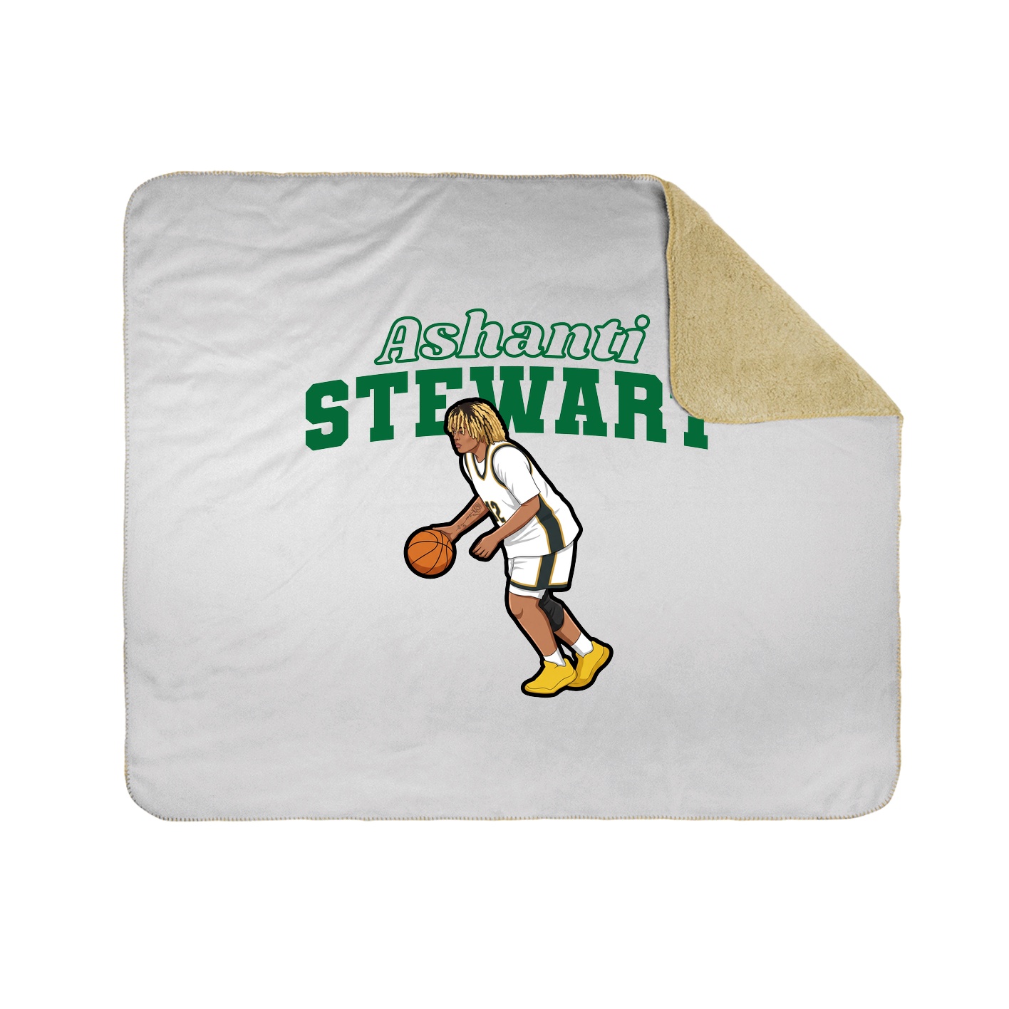 Throw Blanket — Name Arch in White