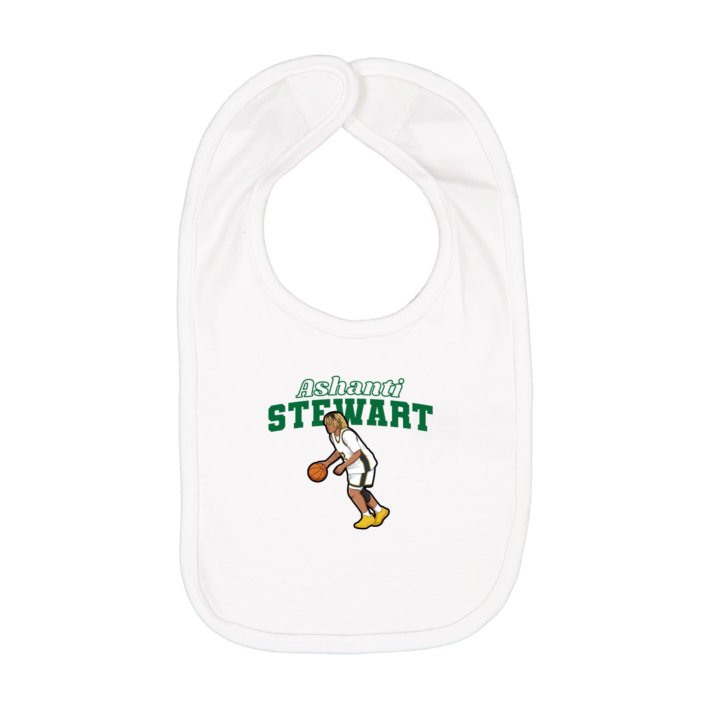 Infant Bib — Name Arch in White