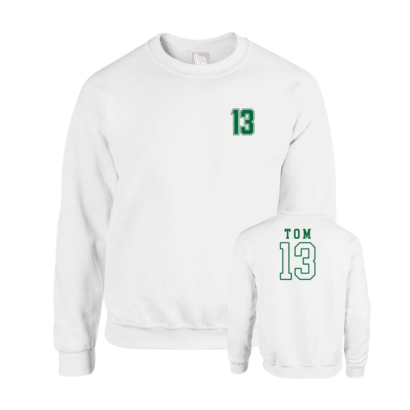 Fleece Crew — Chest Back in White