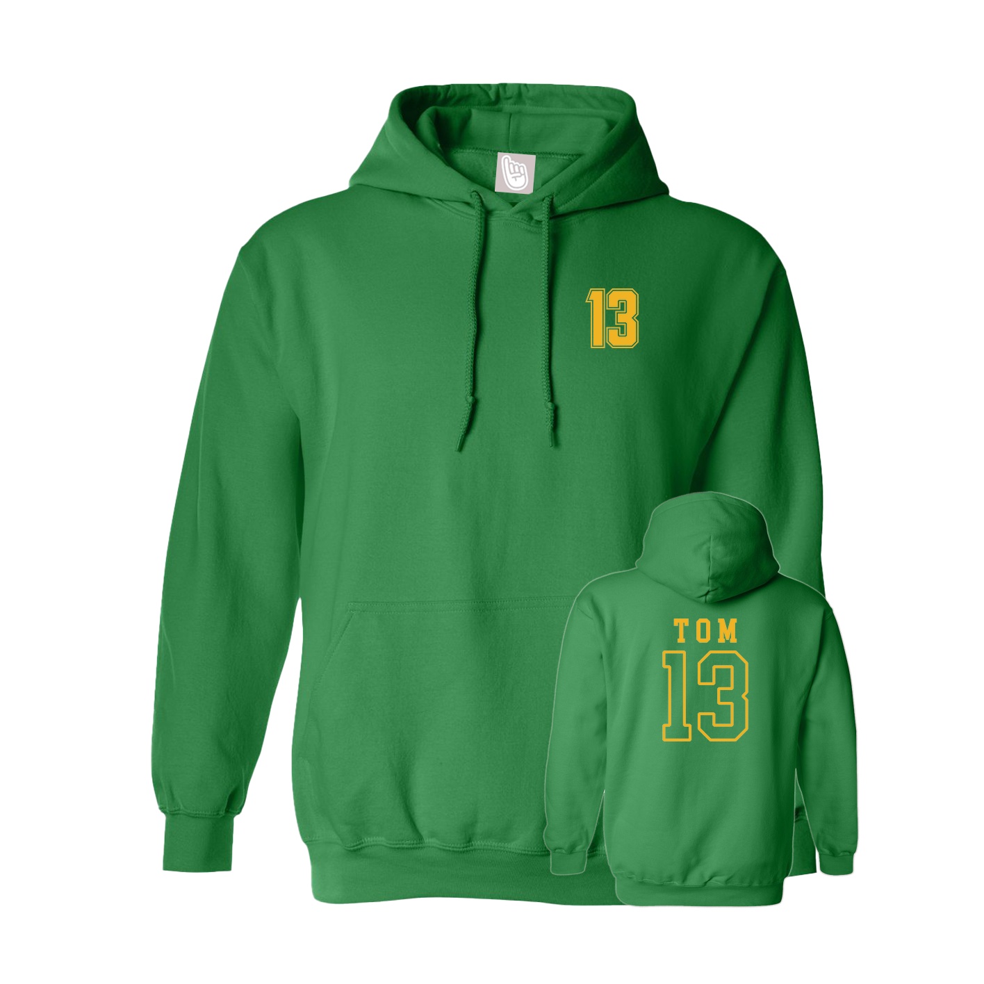 Youth Hoodie — Chest Back in Green