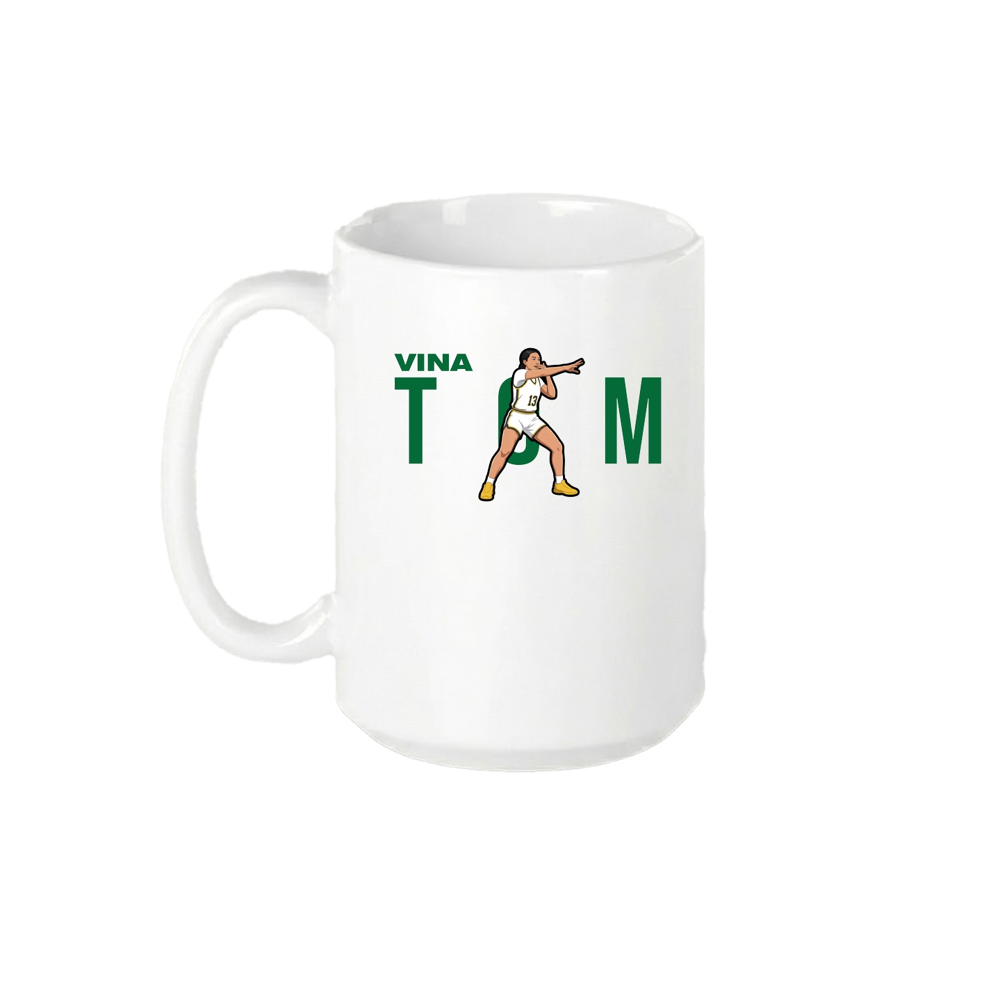 15oz Coffee Mug — Player Name in White